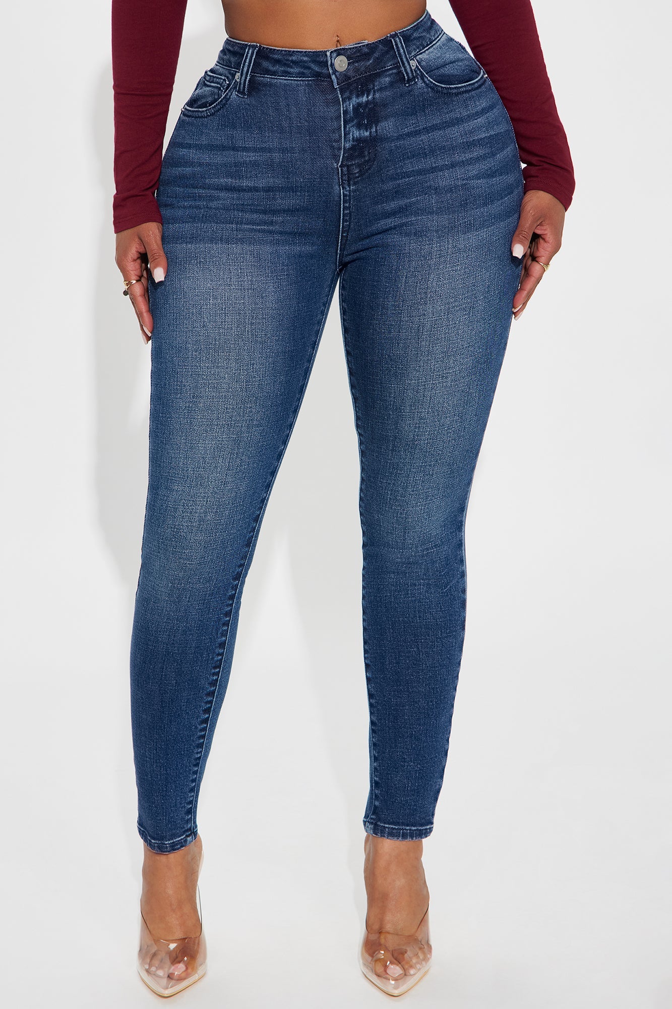 Top Notch High Rise Skinny Jeans - Dark Wash
