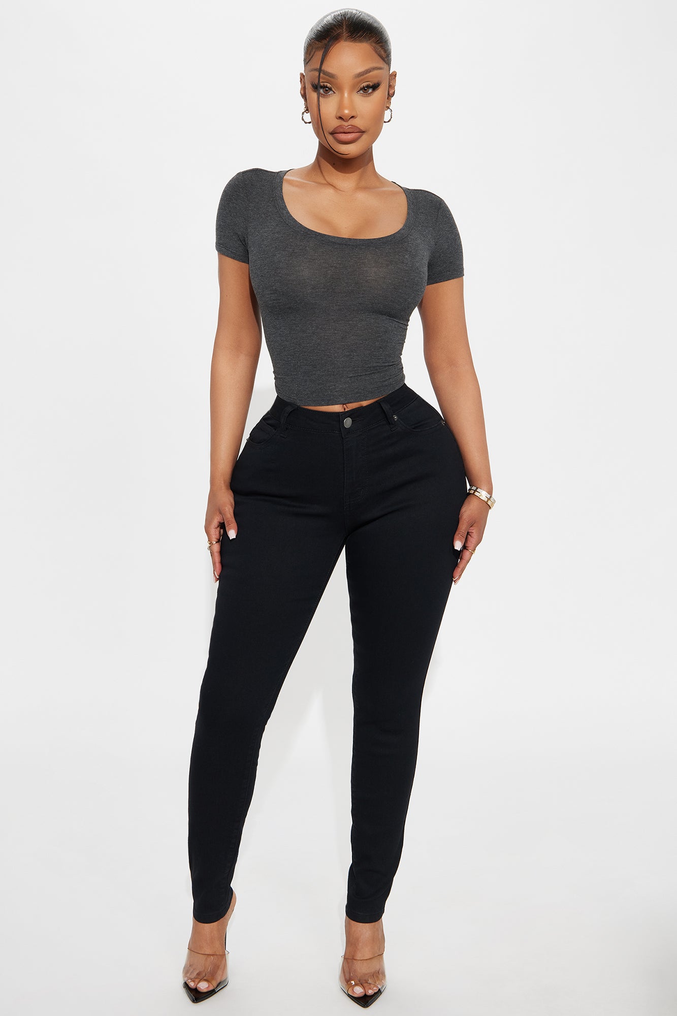 Ally Short Sleeve Tee - Charcoal
