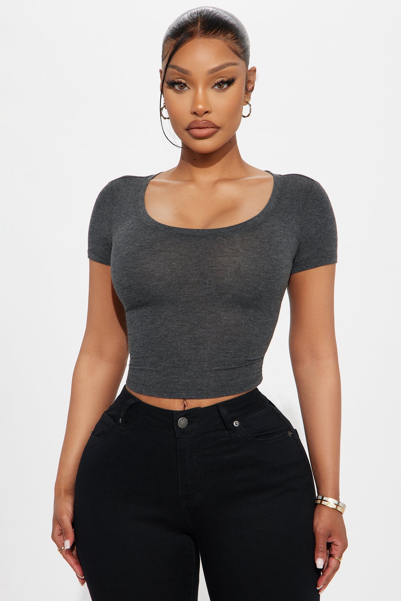 Ally Short Sleeve Tee - Charcoal