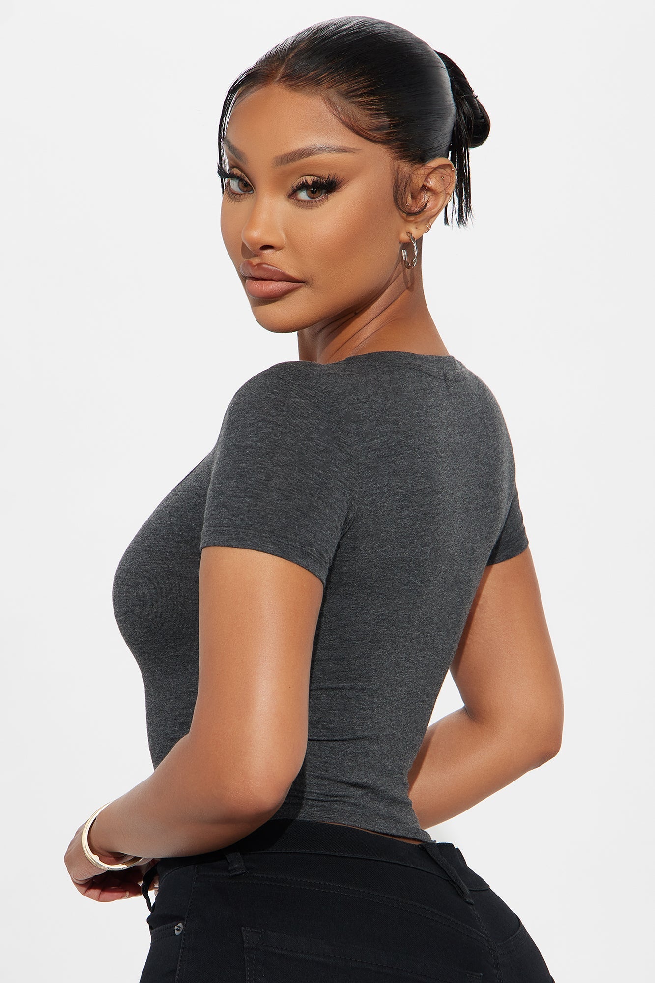 Ally Short Sleeve Tee - Charcoal