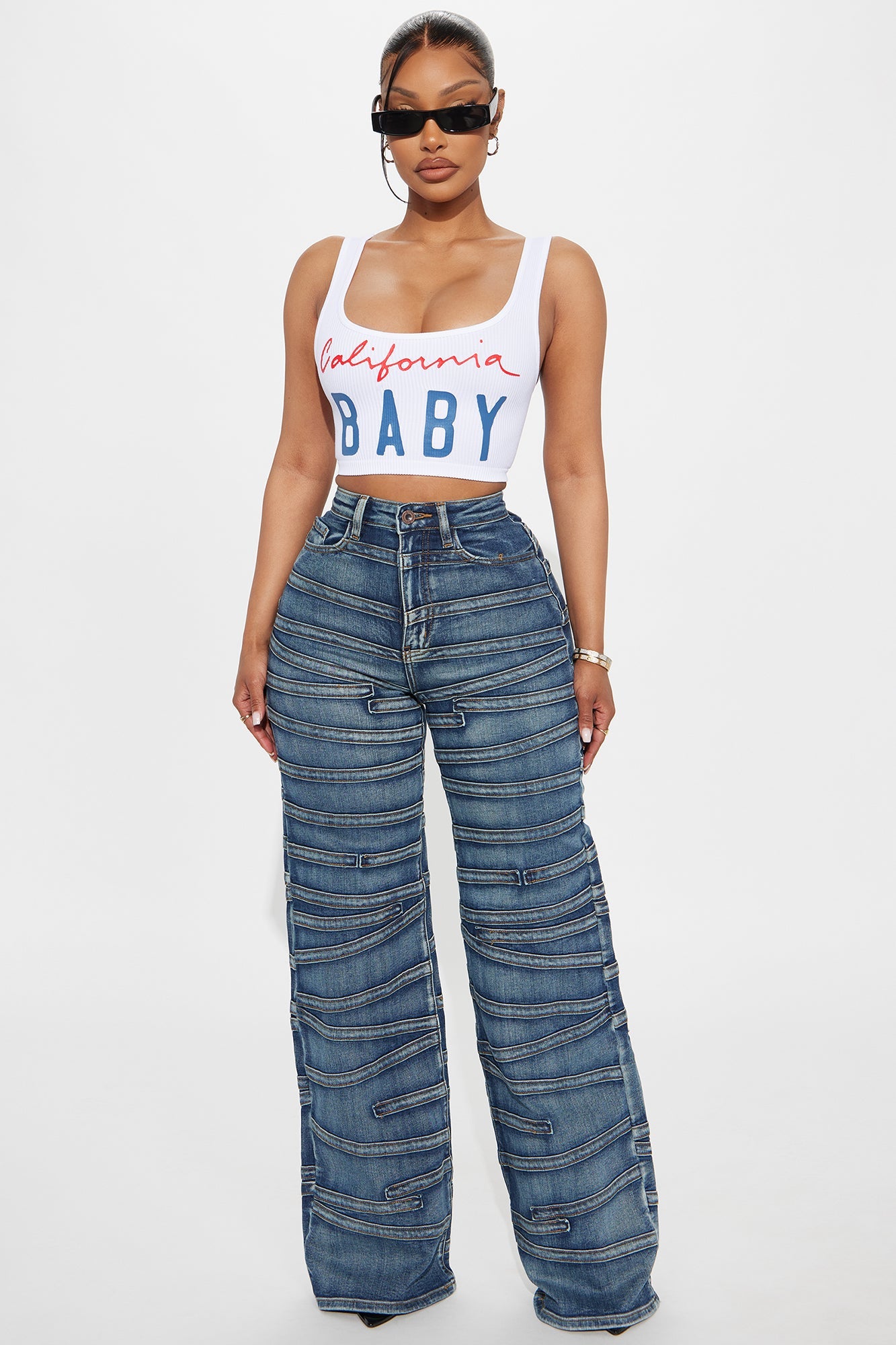 Seams Natural Wide Leg Jeans - Dark Wash