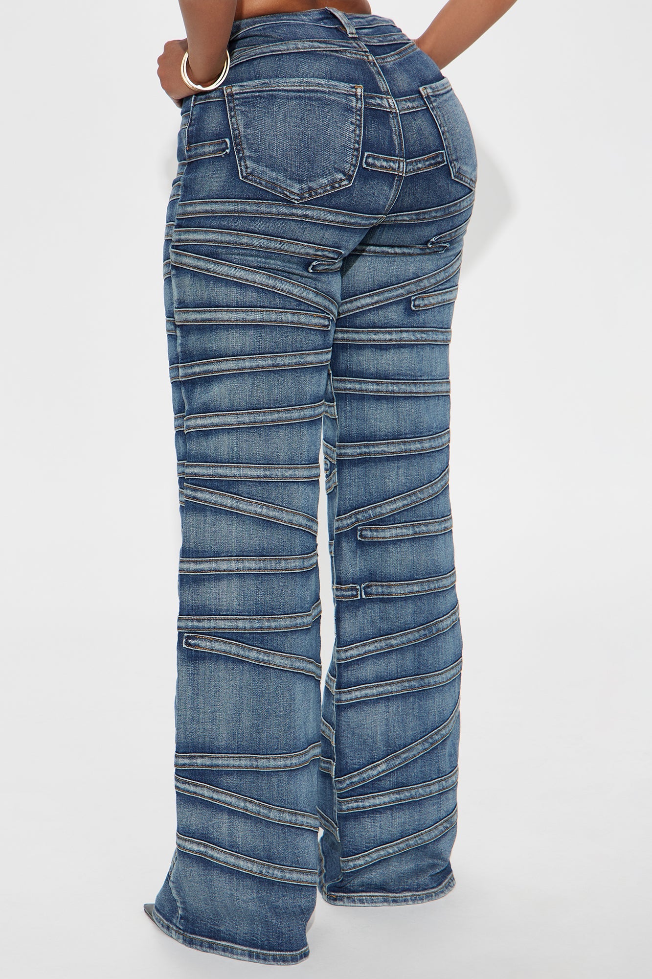 Seams Natural Wide Leg Jeans - Dark Wash