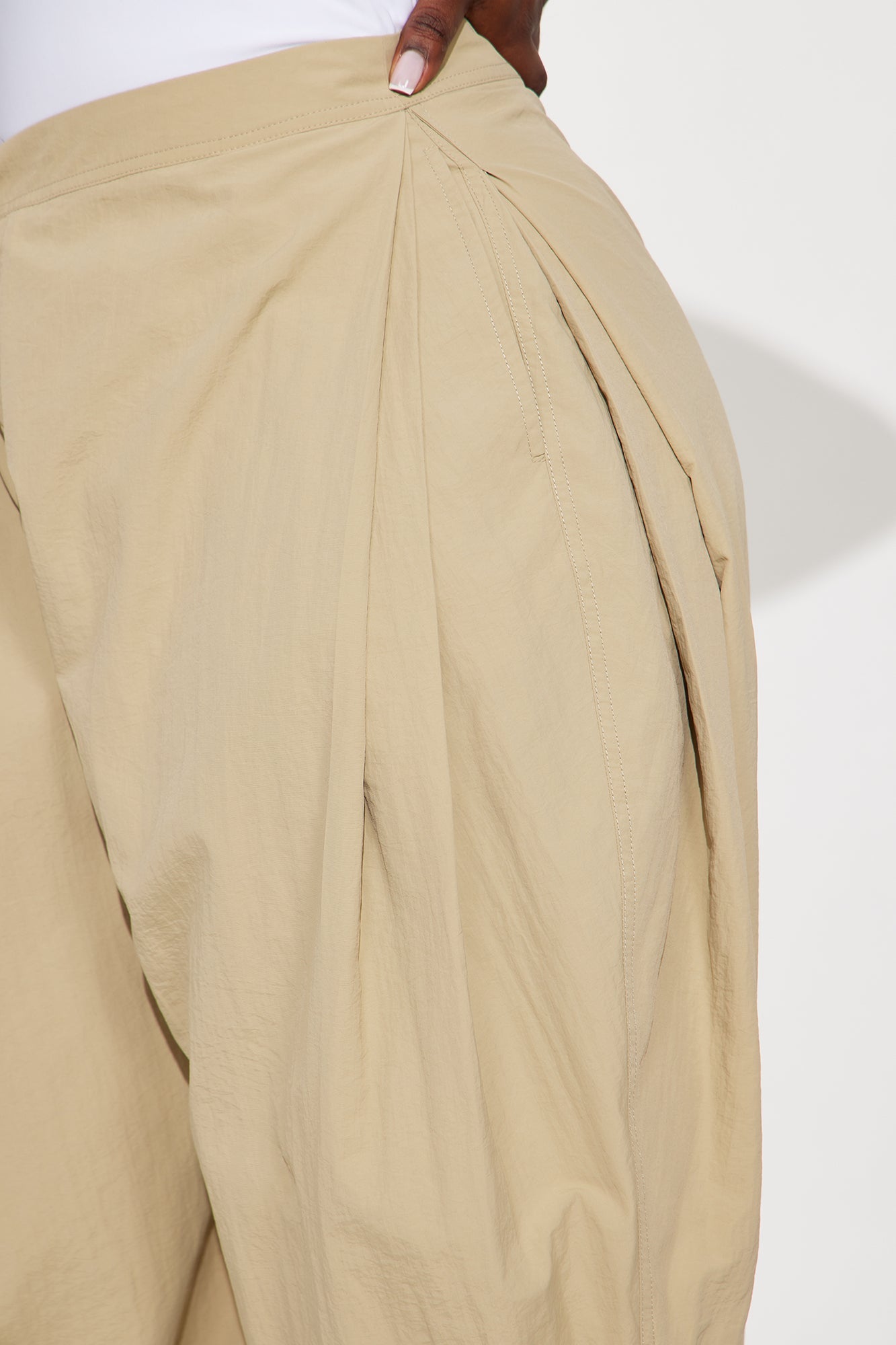 Nylon Windbreaker Pant - Taupe