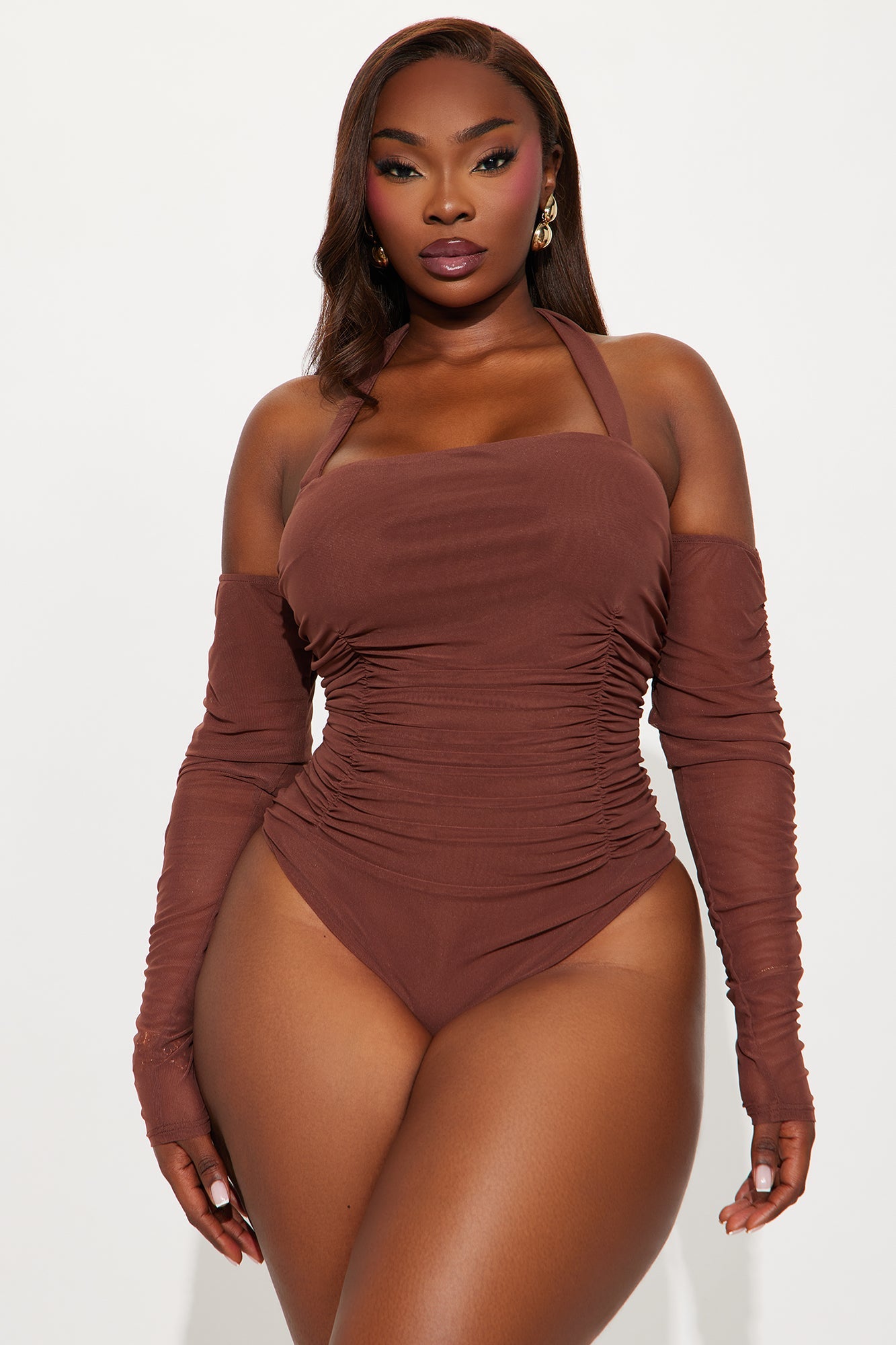 Replacing You Mesh Bodysuit - Mocha