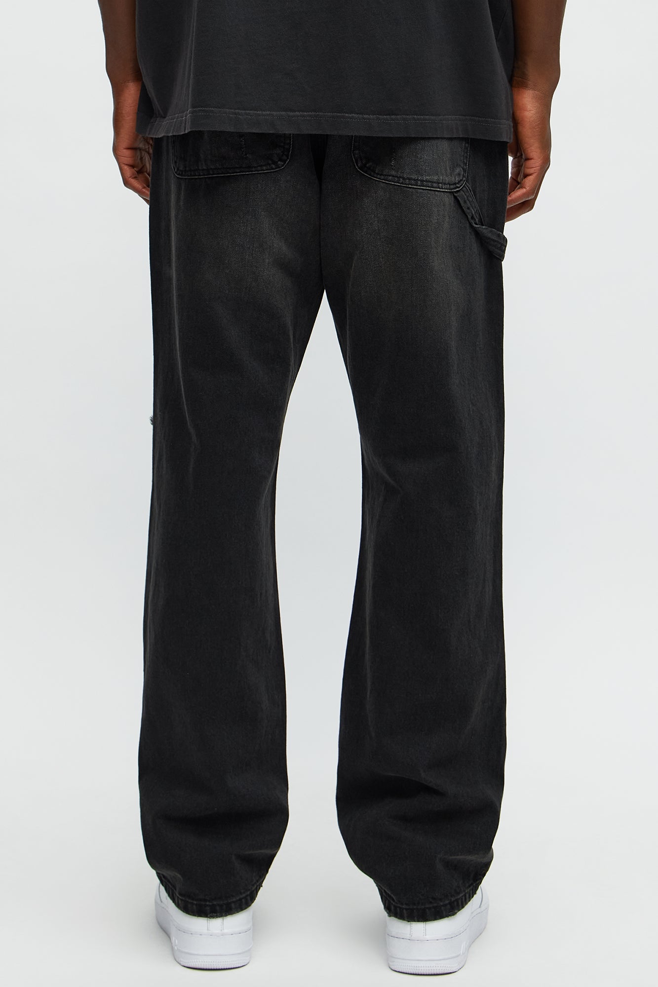 We Cool Distressed Carpenter Straight Jeans - Black Wash