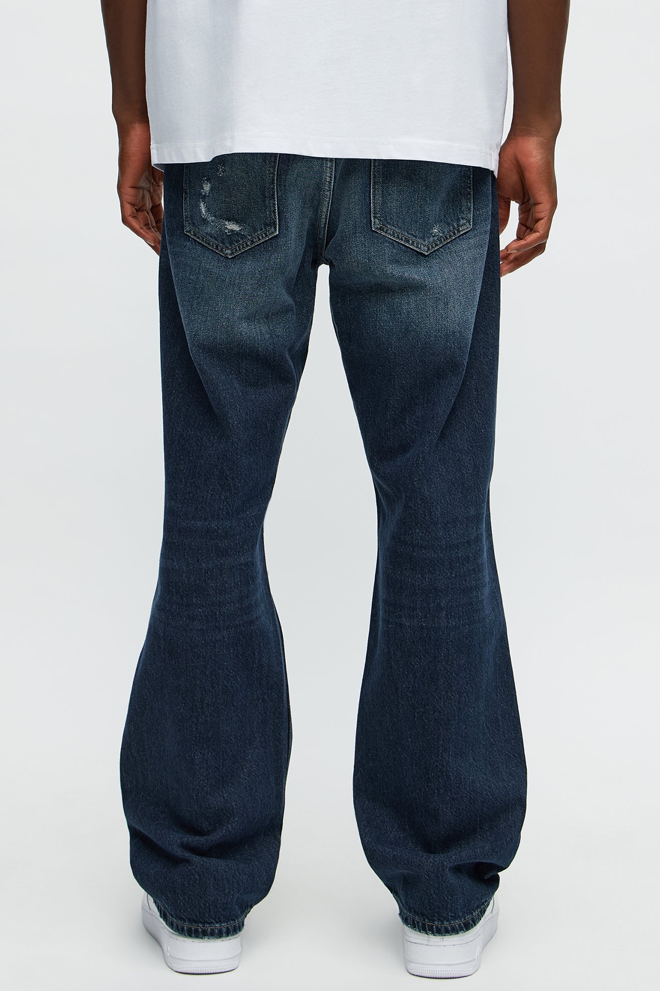 Breezy Distressed Straight Jeans - Dark Wash
