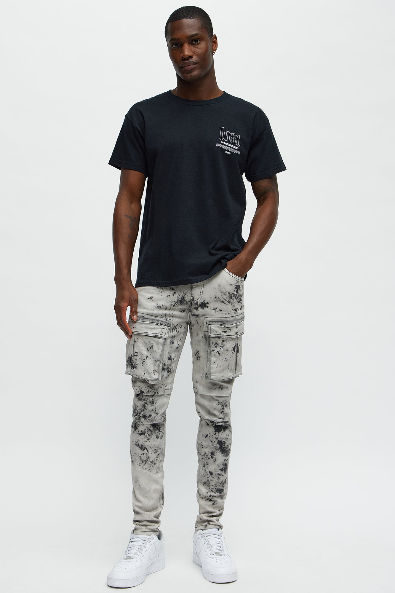 On That Smokey Skinny Cargo Jeans - Grey/Smoke