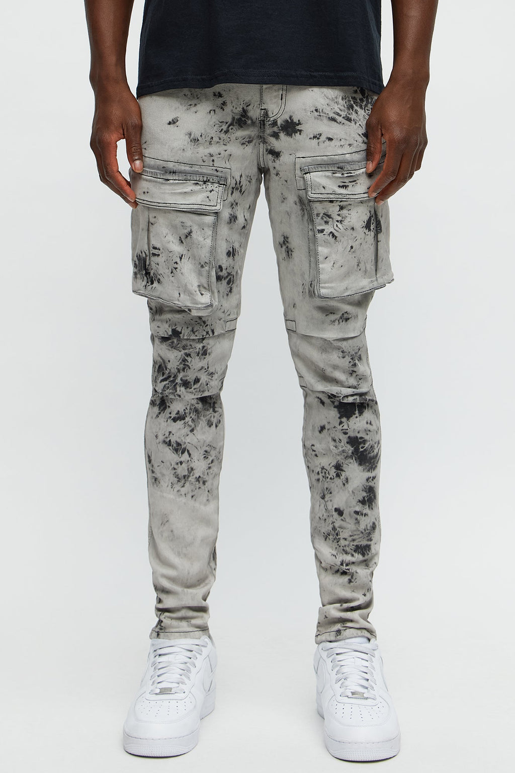 On That Smokey Skinny Cargo Jeans - Grey/Smoke