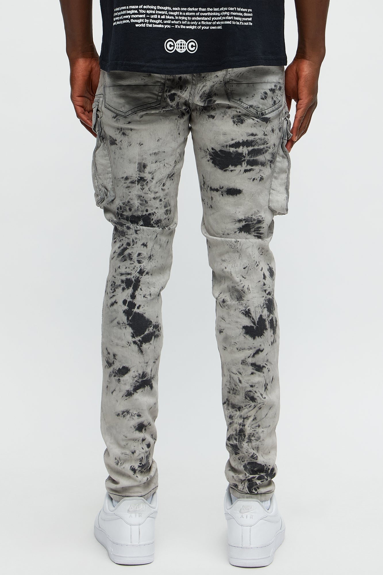 On That Smokey Skinny Cargo Jeans - Grey/Smoke