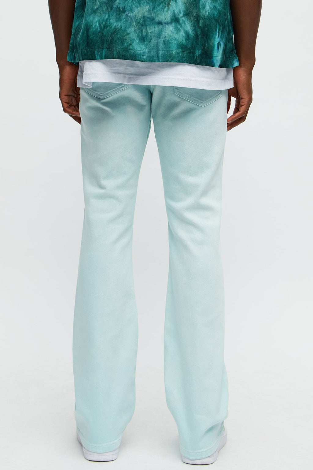 Stacked Skinny Flare Meet Me Halfway Ripped Jeans - Teal/combo