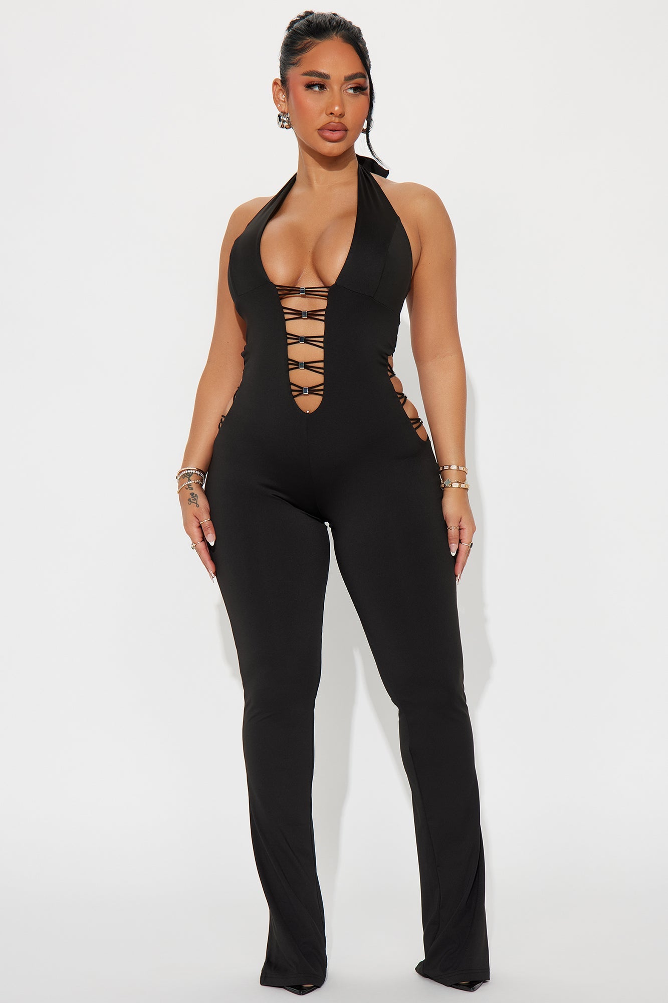 London Cut Out Jumpsuit - Black