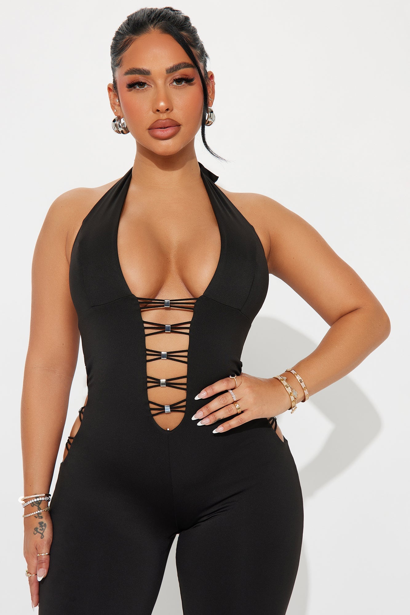 London Cut Out Jumpsuit - Black
