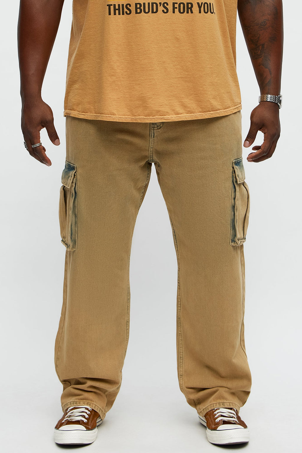Speak Up Straight Cargo Jeans - Yellow