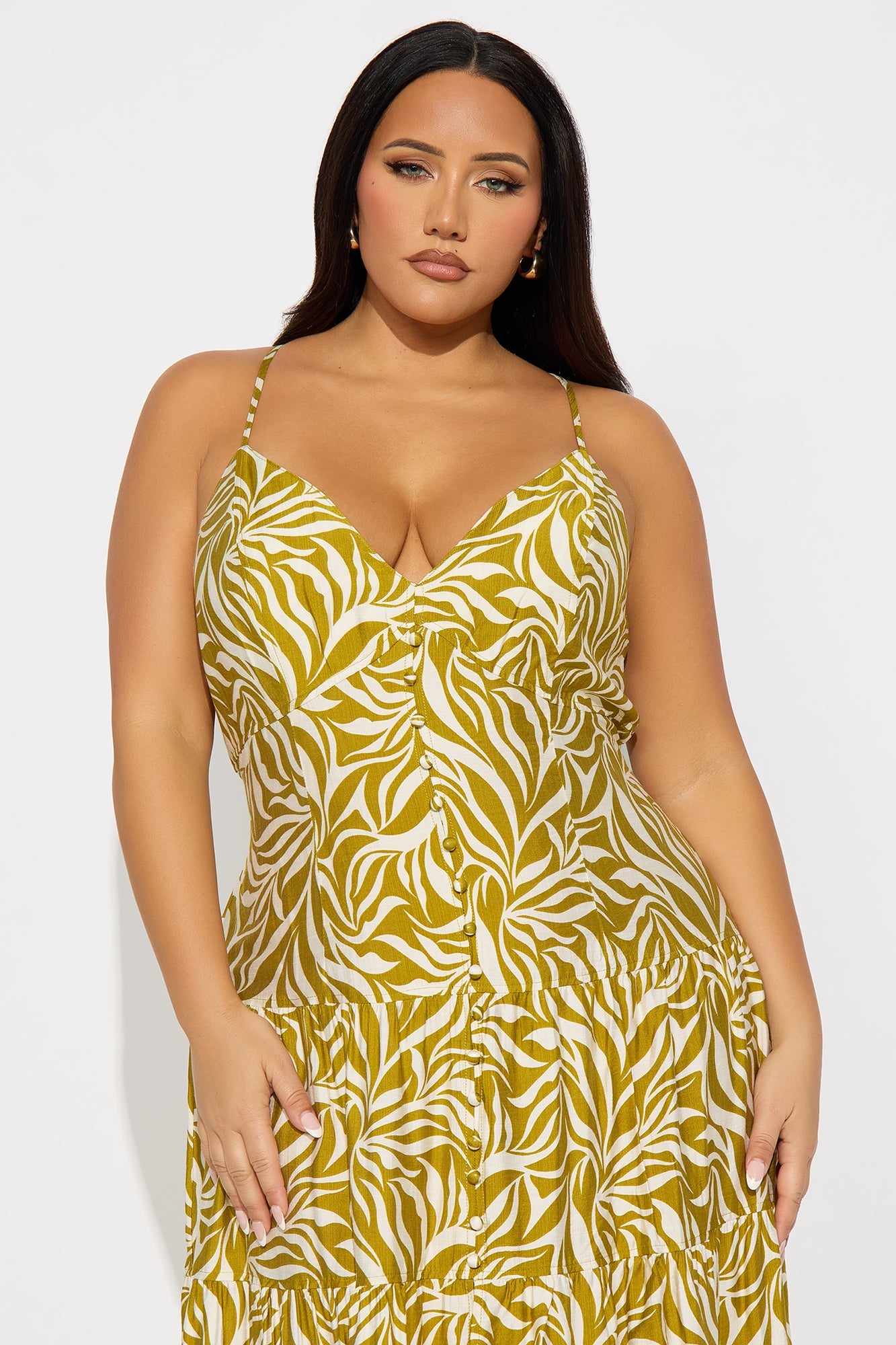 Charlotte Printed Linen Maxi Dress - Chartreuse