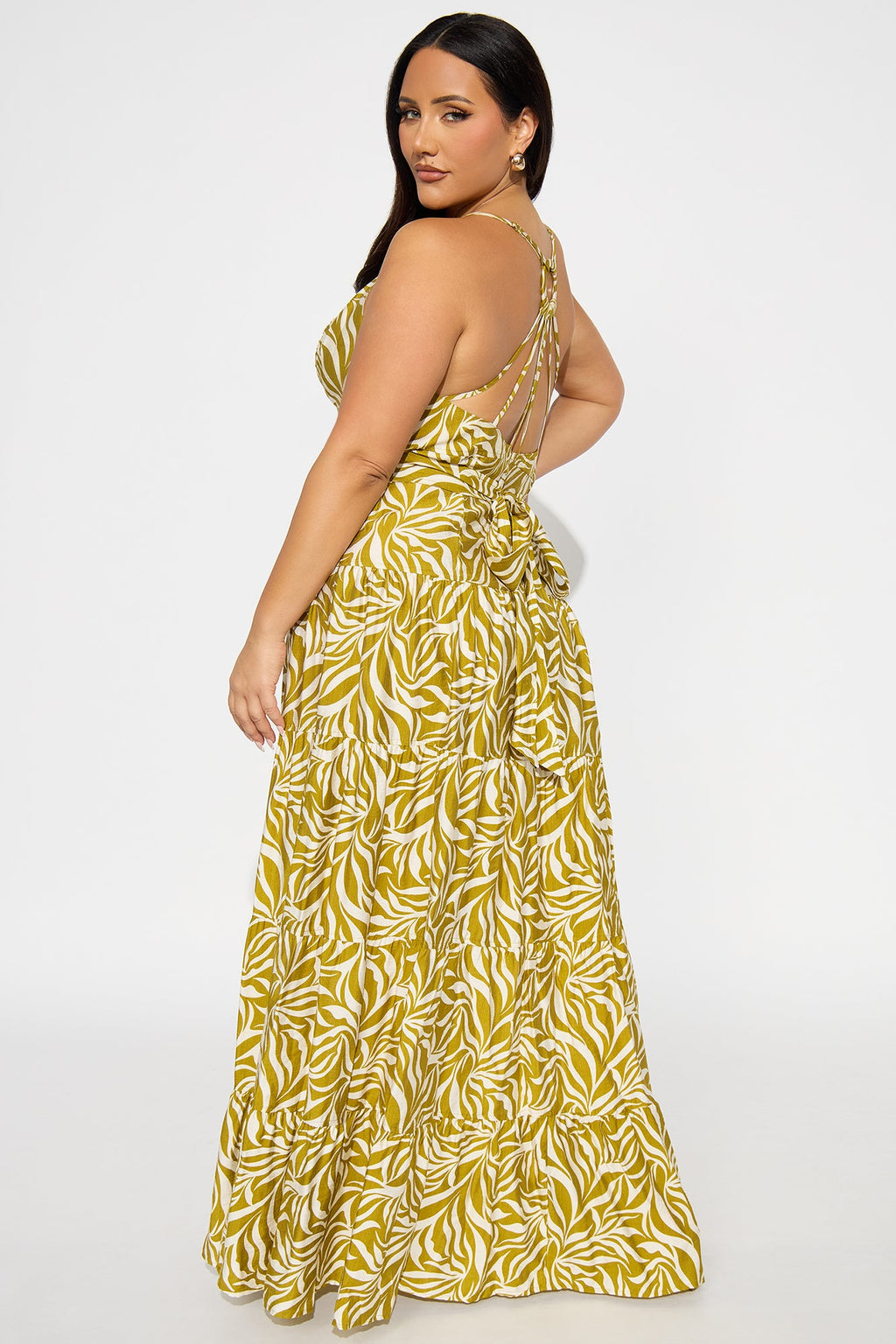 Charlotte Printed Linen Maxi Dress - Chartreuse
