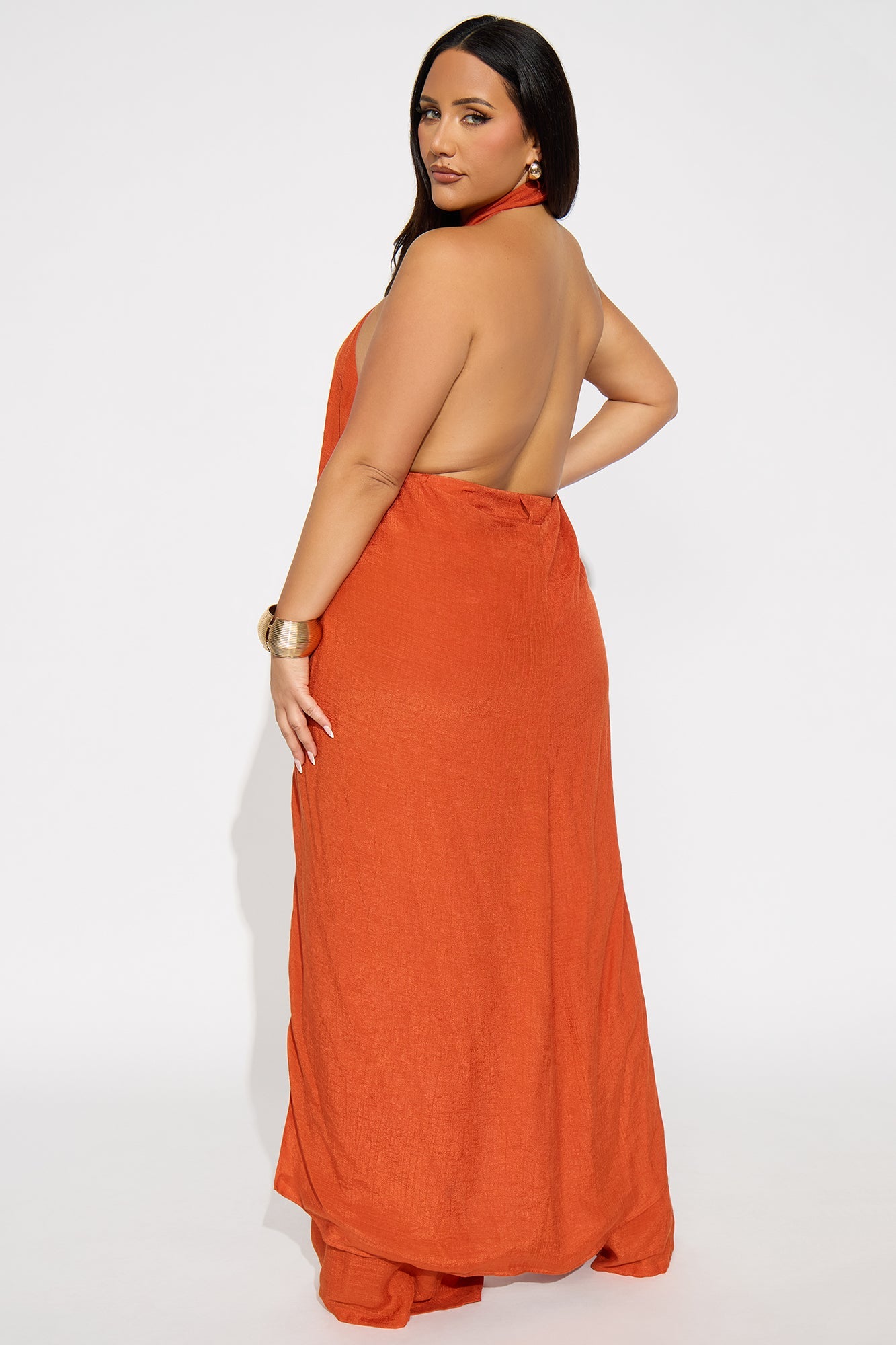 Angelic Vibes Linen Pant Set - Rust