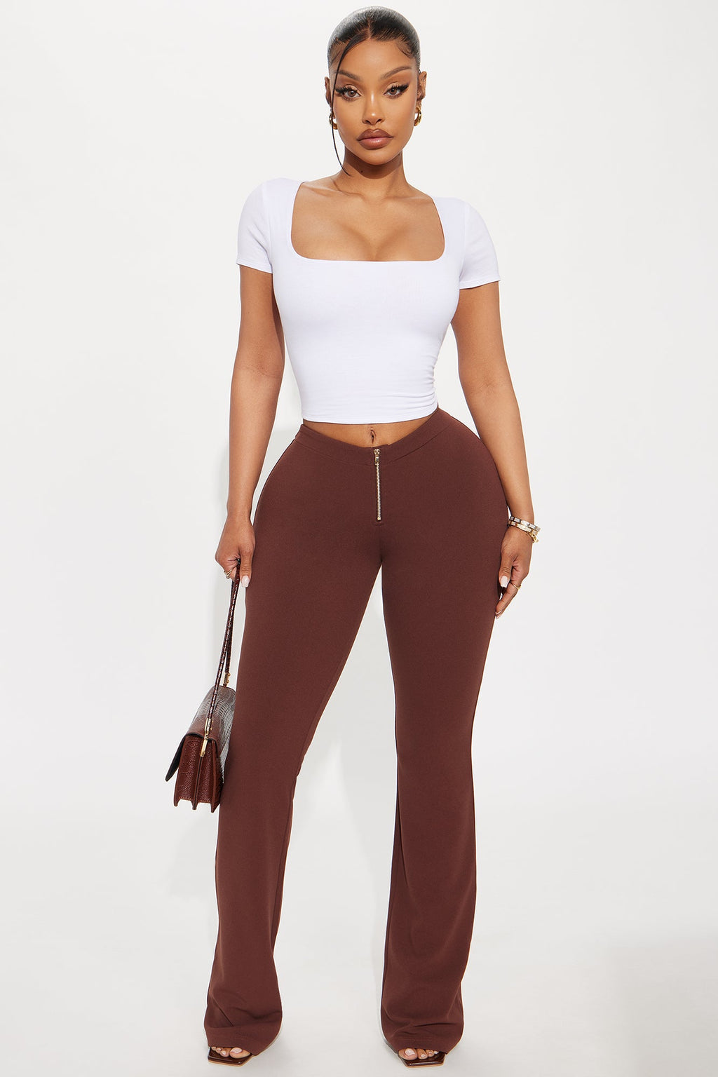 Adriana Double Lined Square Neck Short Sleeve Top - White
