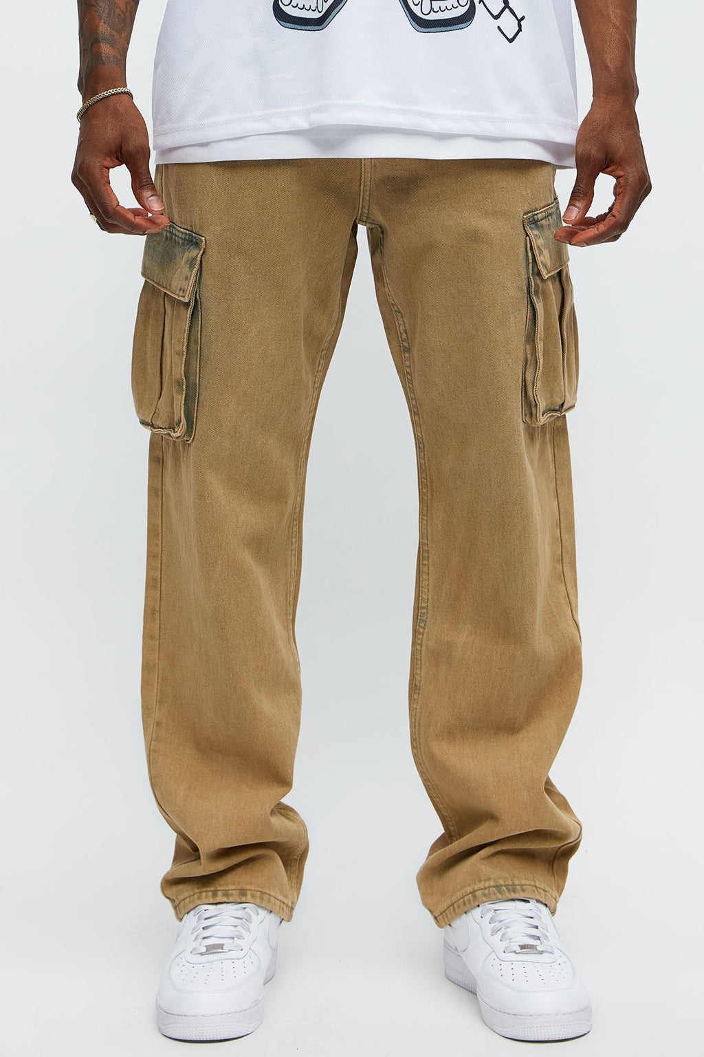 Speak Up Straight Cargo Jeans - Yellow