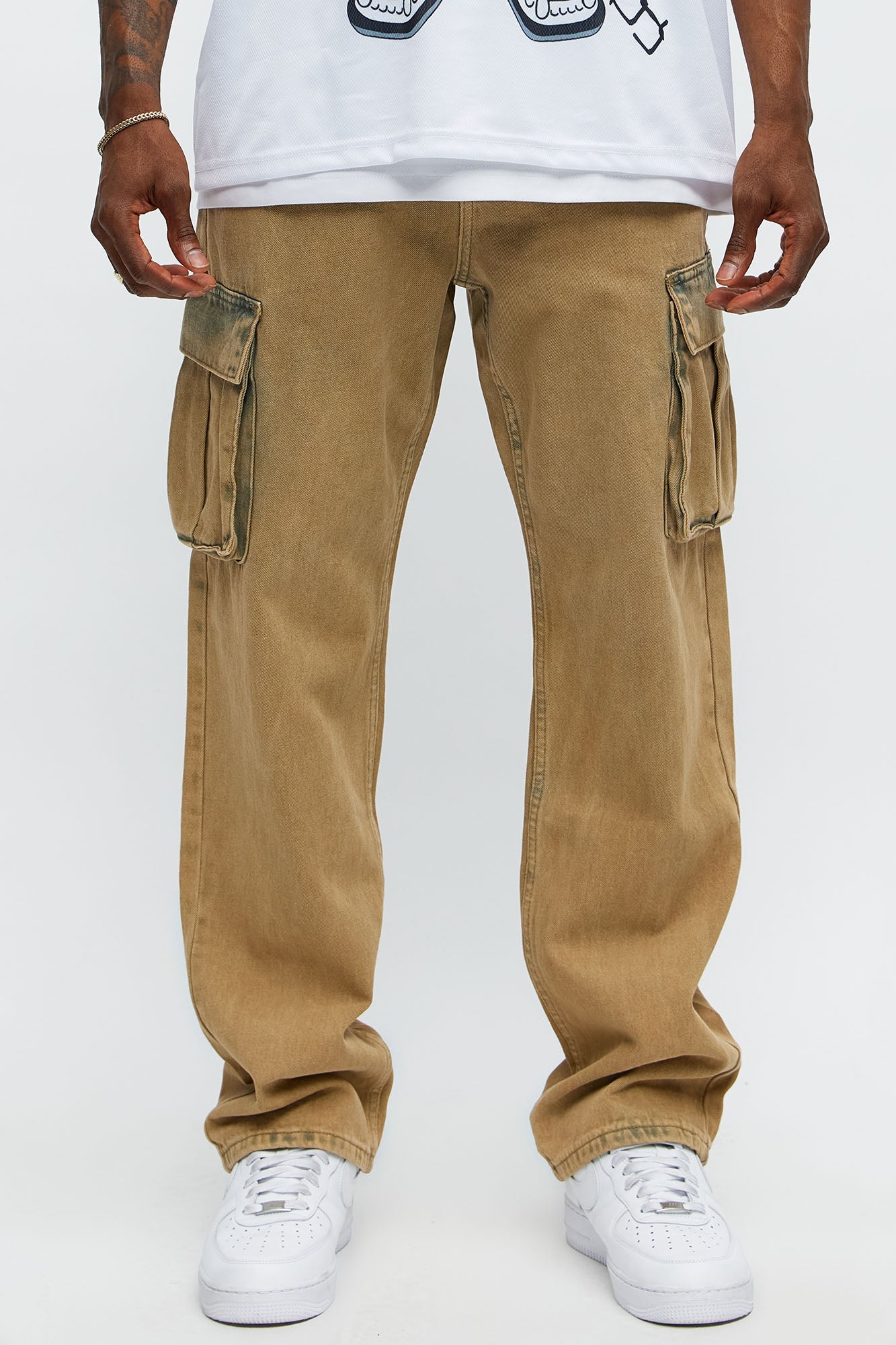 Speak Up Straight Cargo Jeans - Yellow