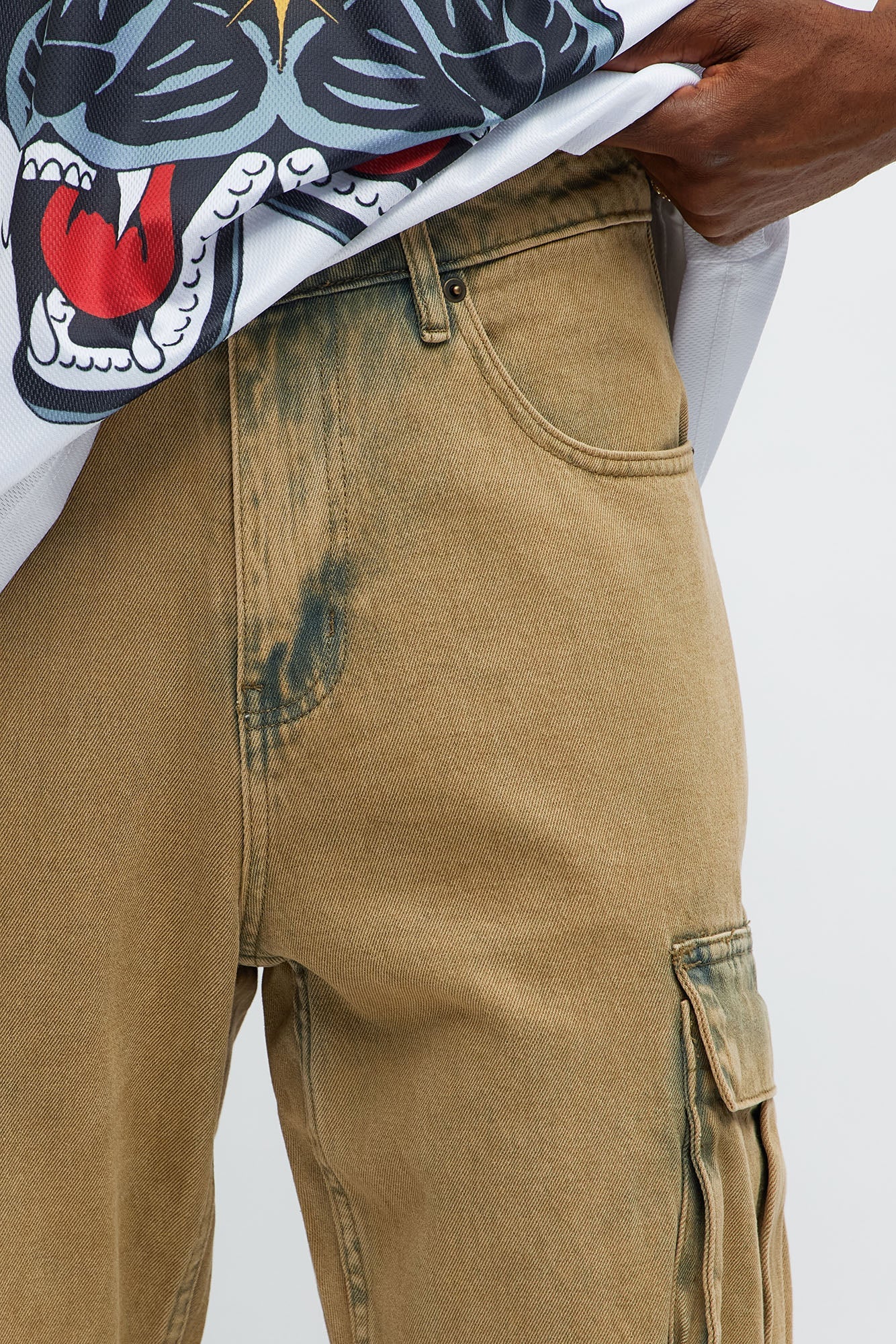 Speak Up Straight Cargo Jeans - Yellow