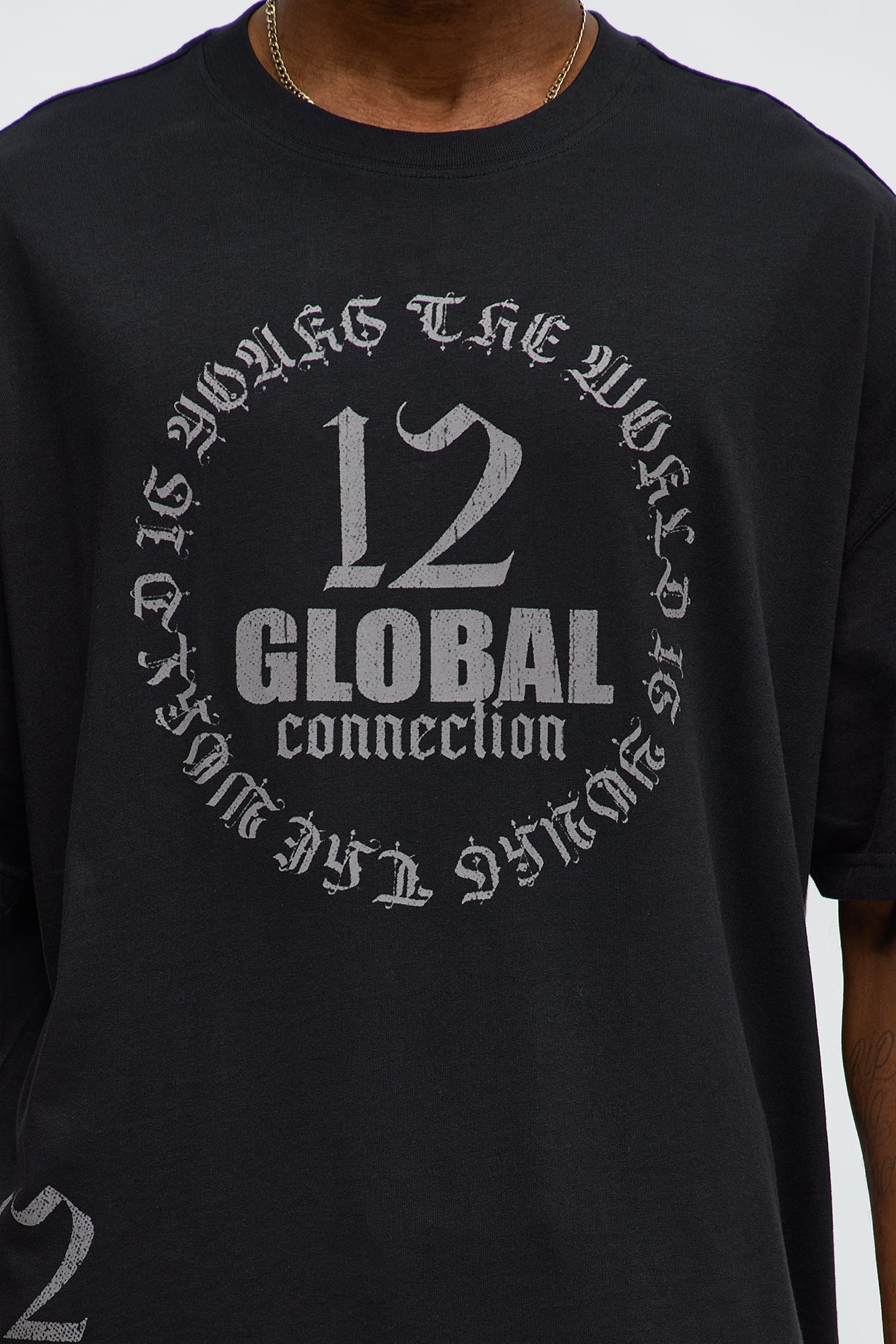 12 Global Oversized Short Sleeve Tee - Black