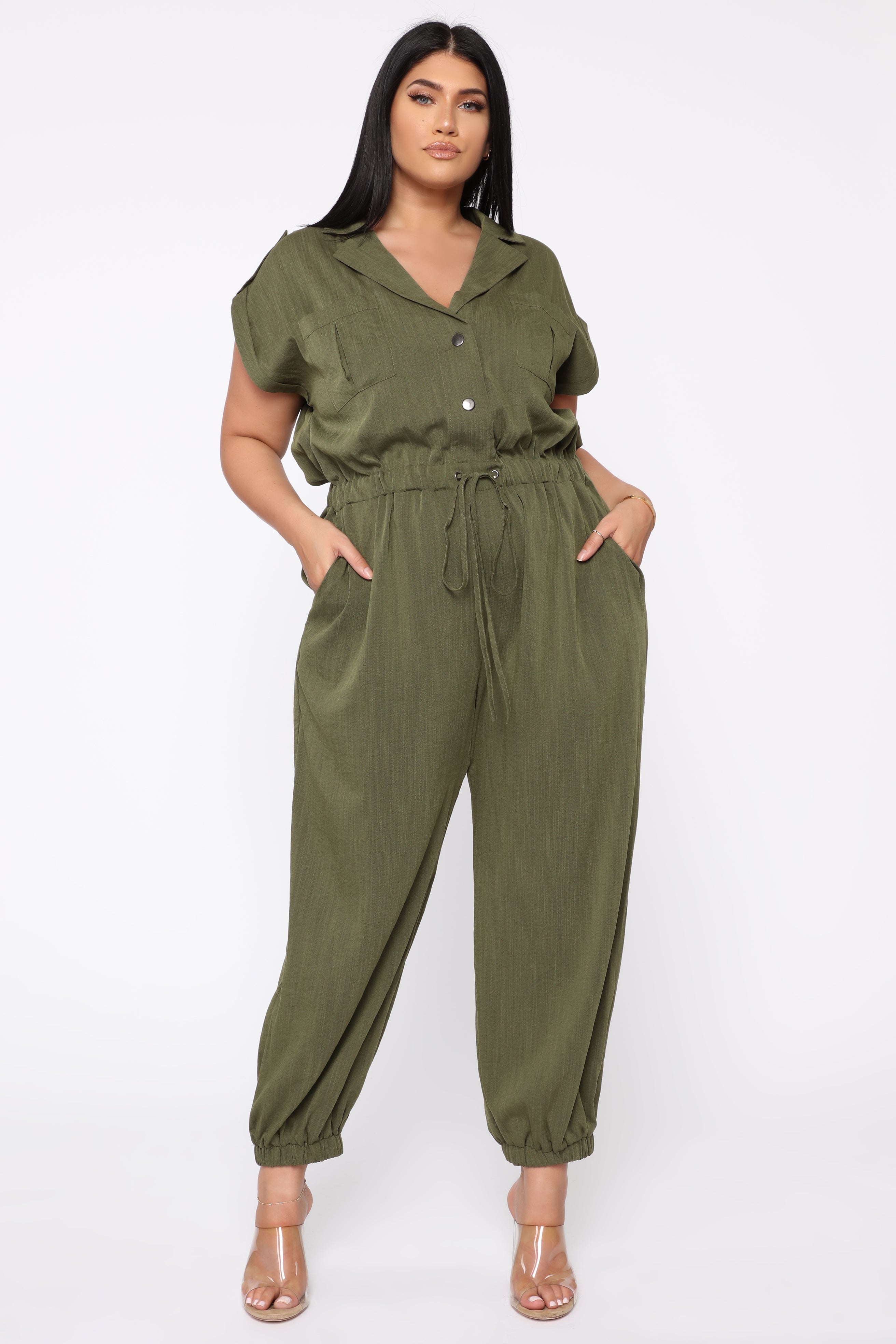 Mariel Utility Jumpsuit - Olive