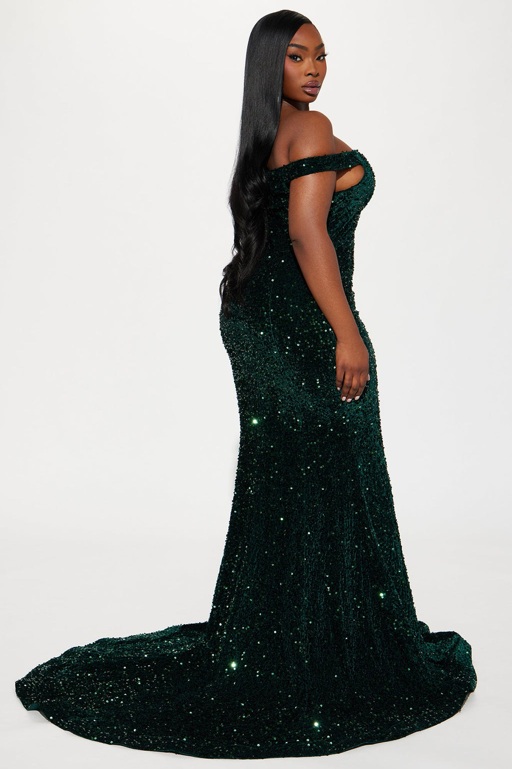Alora Sequin Maxi Gown - Hunter