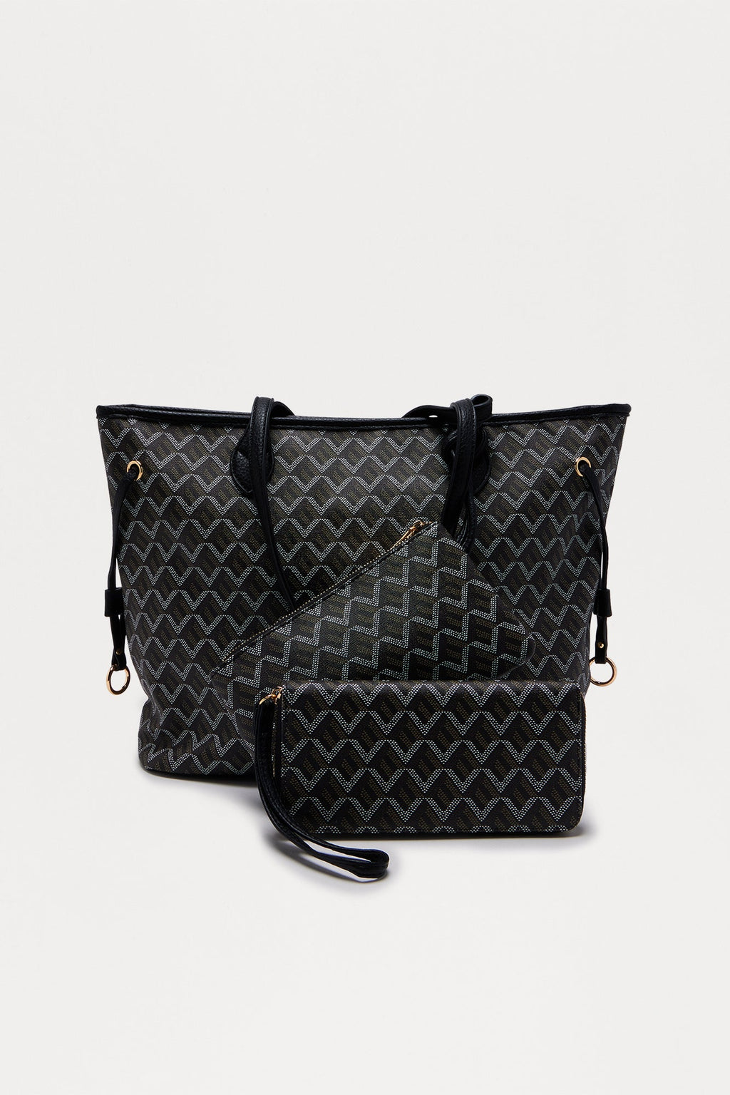 Daily Signature 3 Piece Tote Bag Set - Black