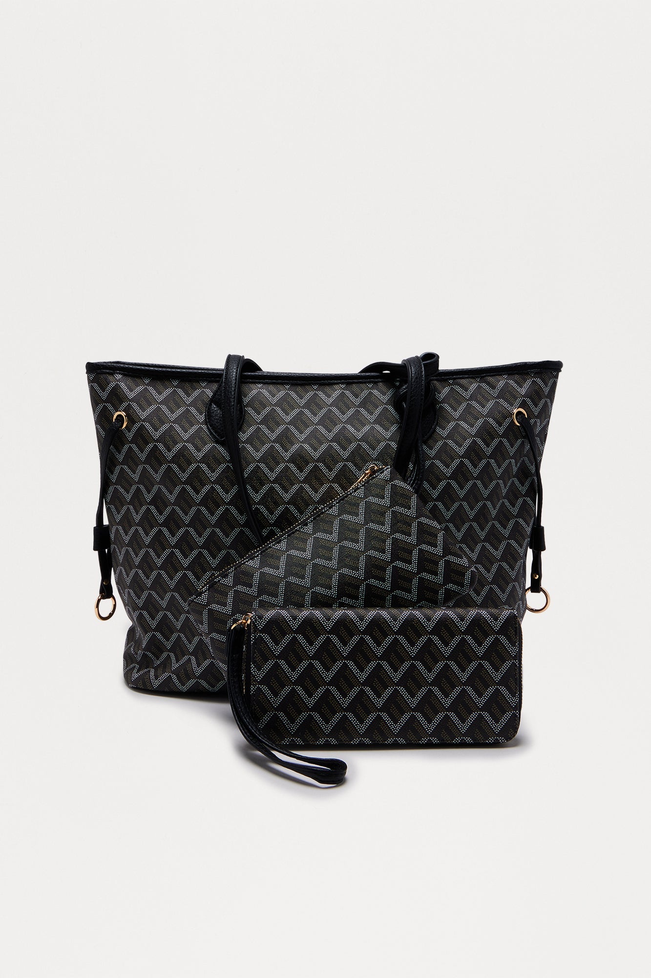 Daily Signature 3 Piece Tote Bag Set - Black