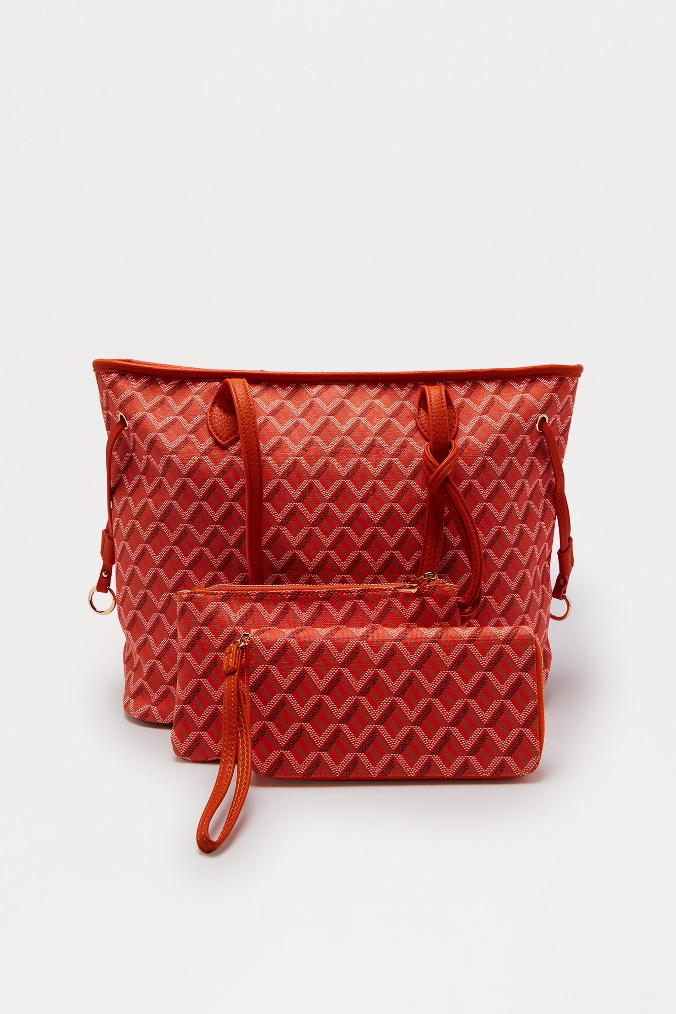 Daily Signature 3 Piece Tote Bag Set - Orange
