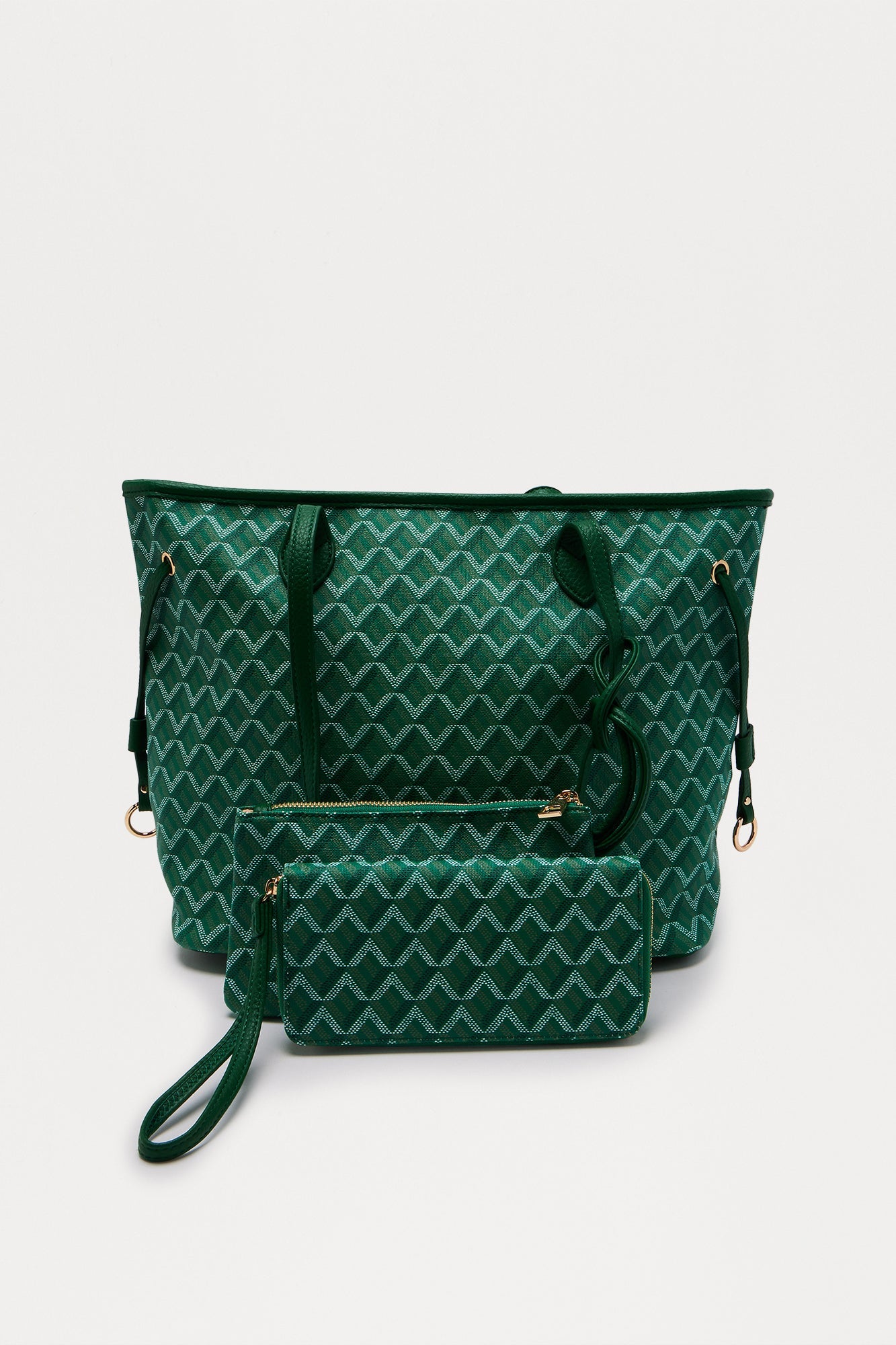 Daily Signature 3 Piece Tote Bag Set - Green