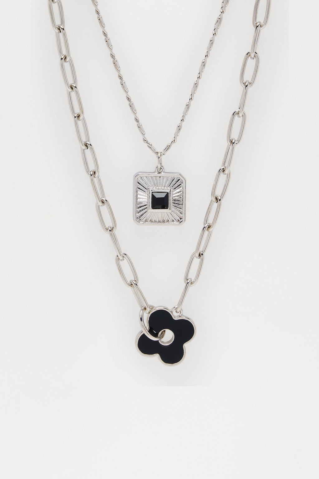 Adornments Pendant Necklace Set - Silver