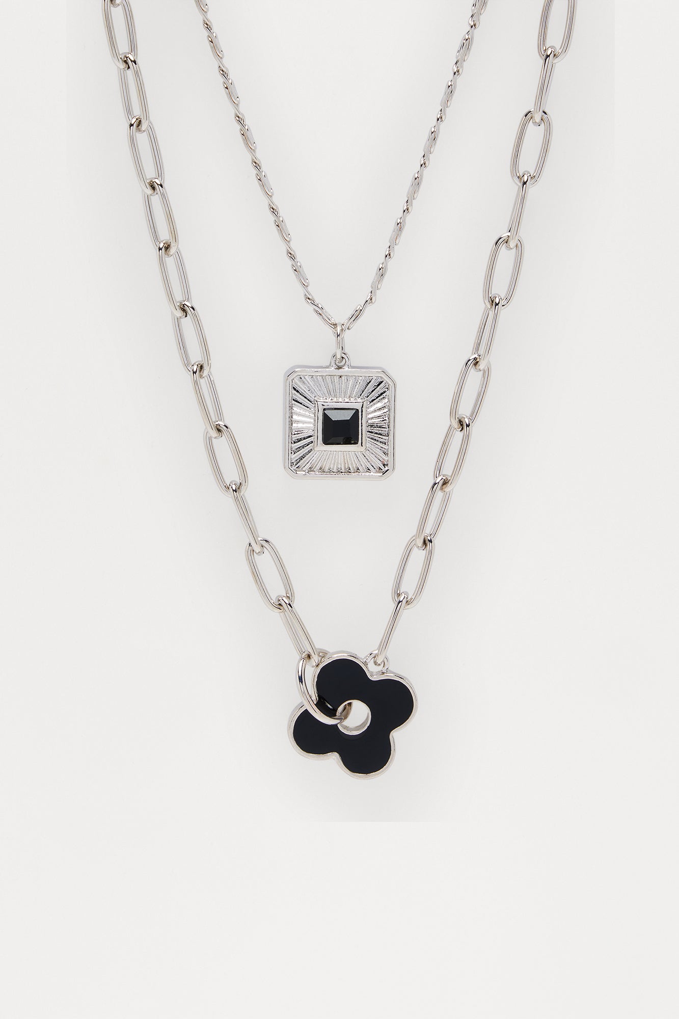 Adornments Pendant Necklace Set - Silver