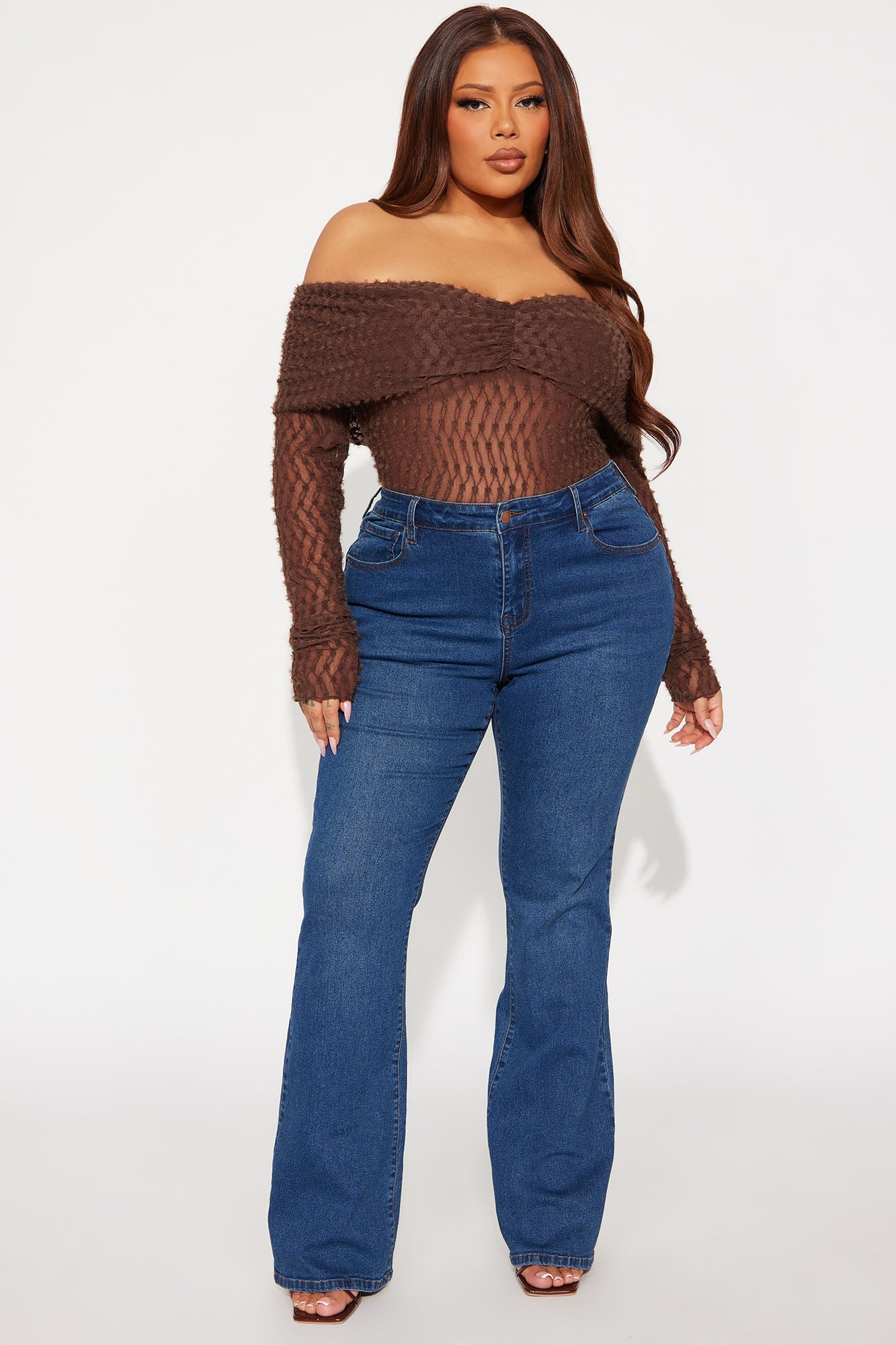 Vibe Check Curvy Stretch Bootcut Jeans  - Dark Denim