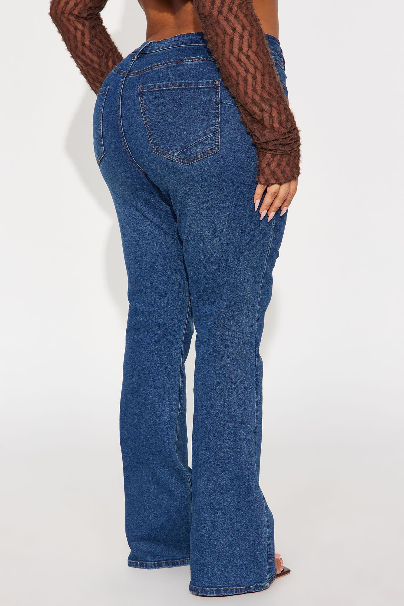Vibe Check Curvy Stretch Bootcut Jeans  - Dark Denim