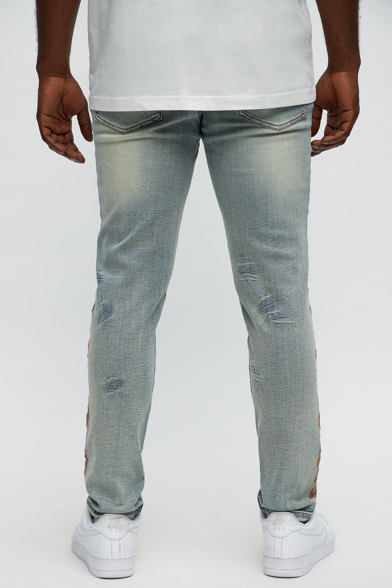 Be Resilient Embroidered Skinny Jeans - Medium Blue Wash