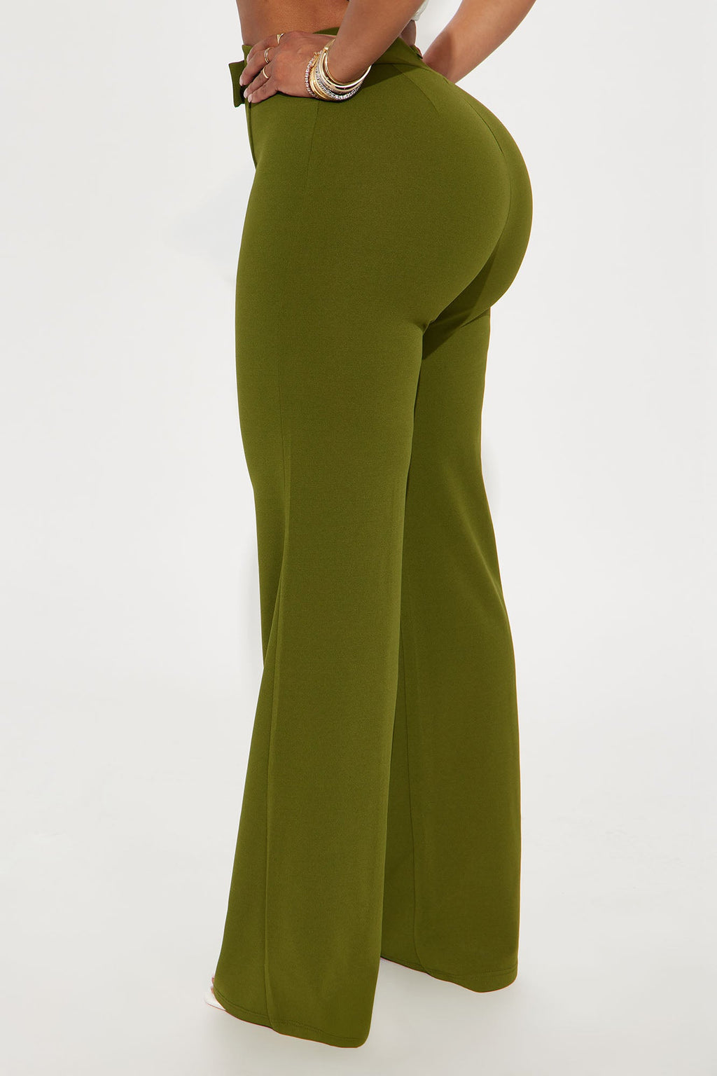 Call It Even Wide Leg Dress Pants - Olive