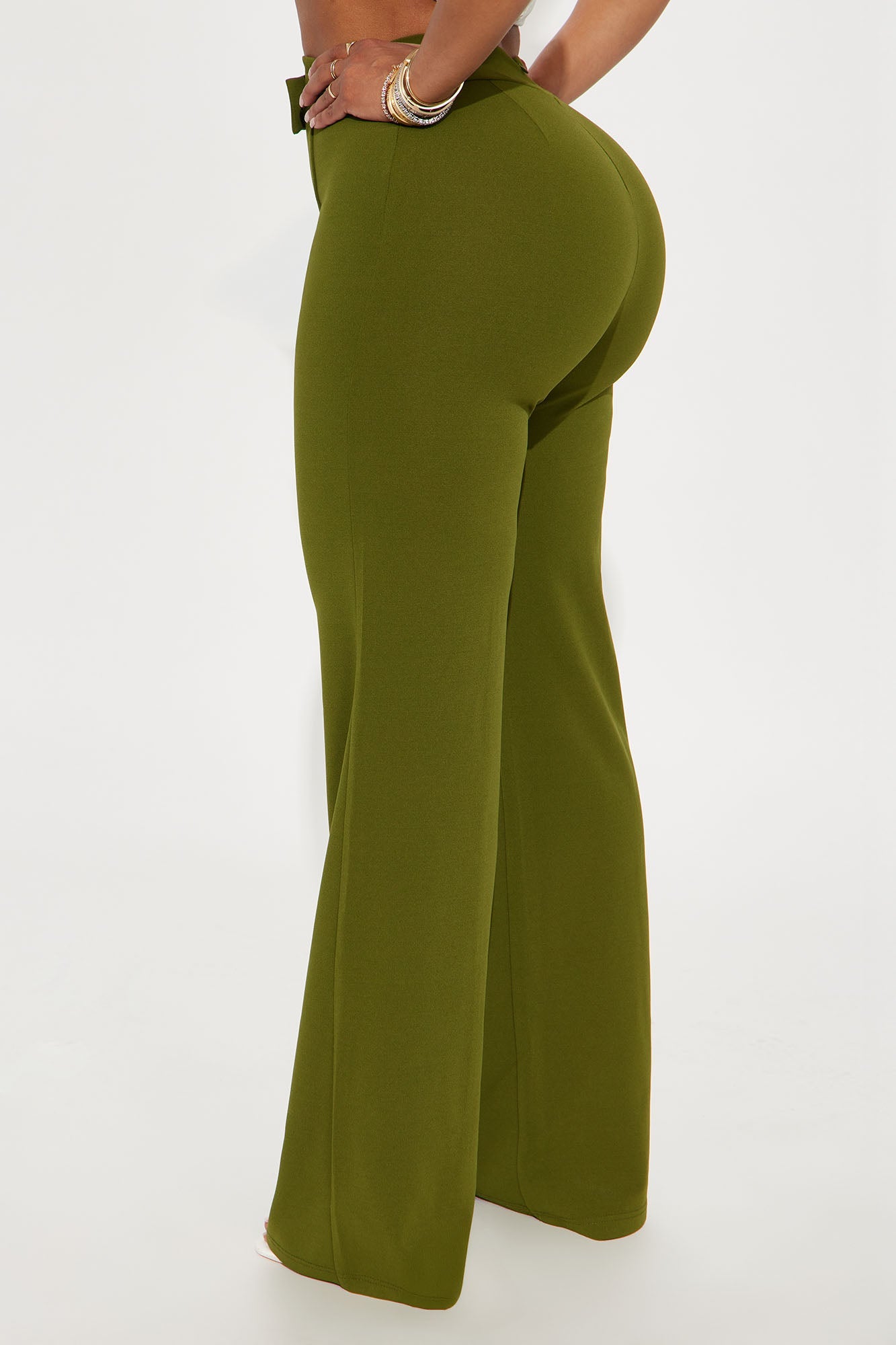 Call It Even Wide Leg Dress Pants - Olive