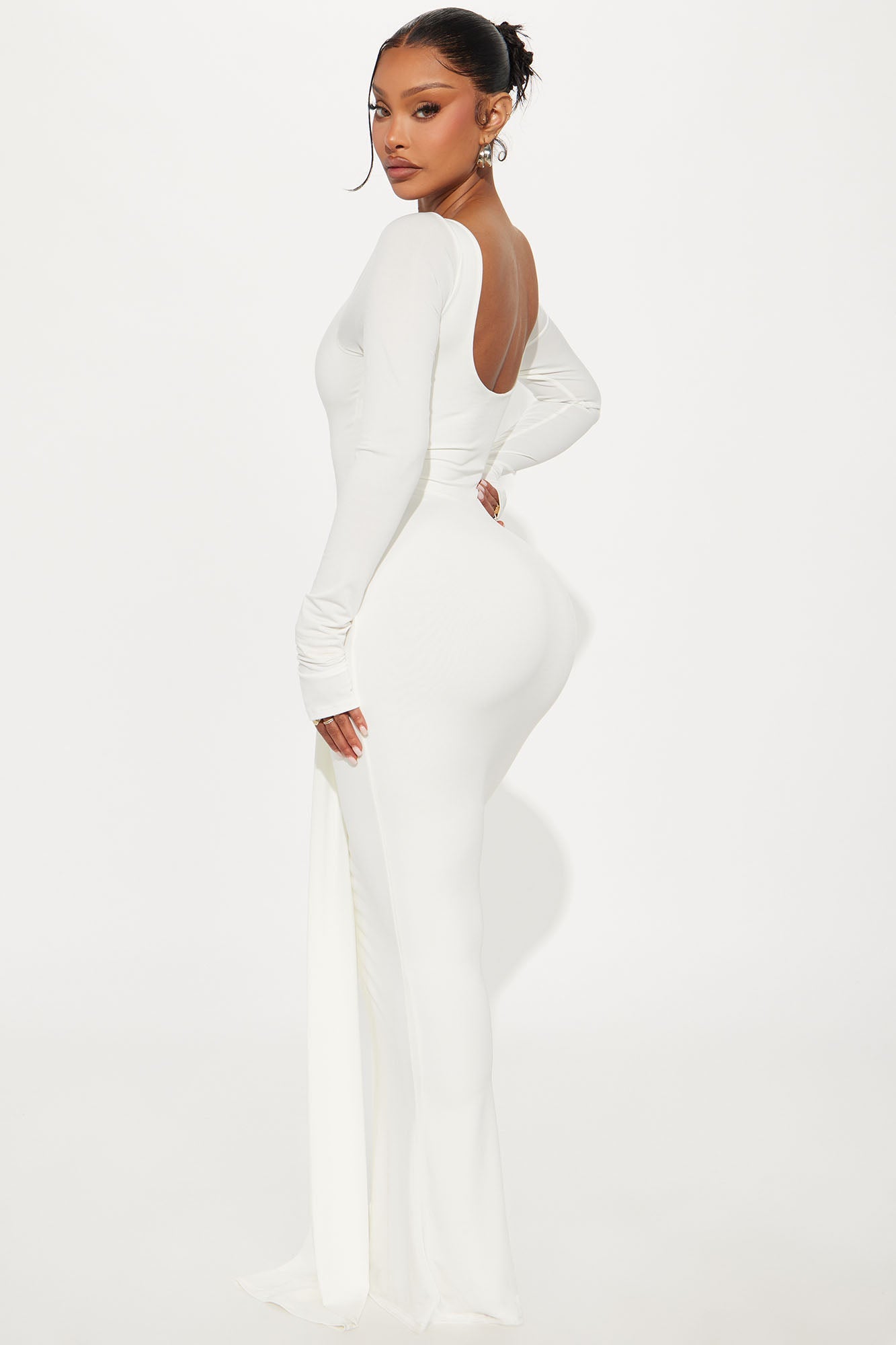 Eloise Boat Neck Maxi Dress - White