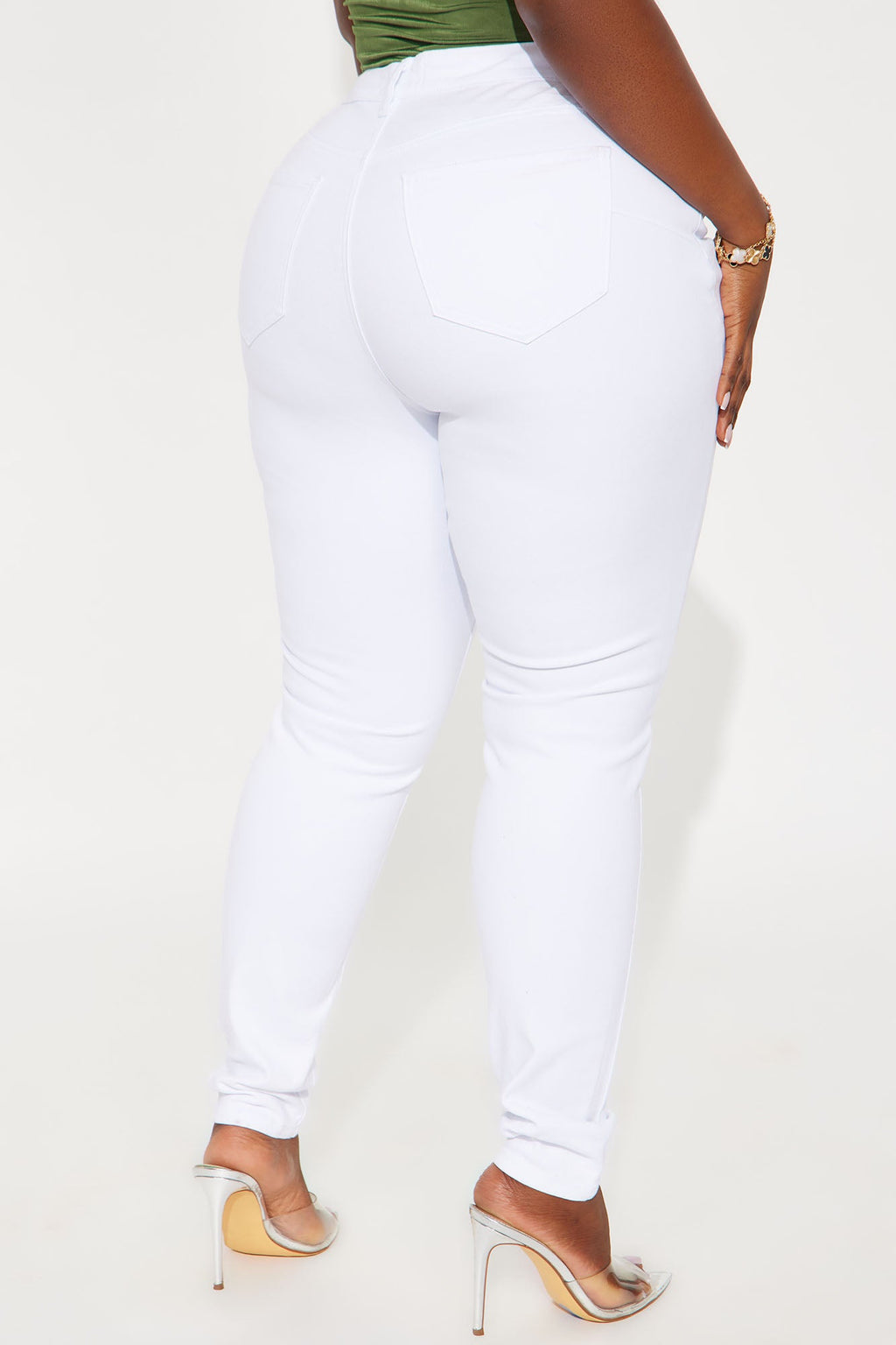 Tall Vibe Check Curvy Stretch Skinny Jeans - White
