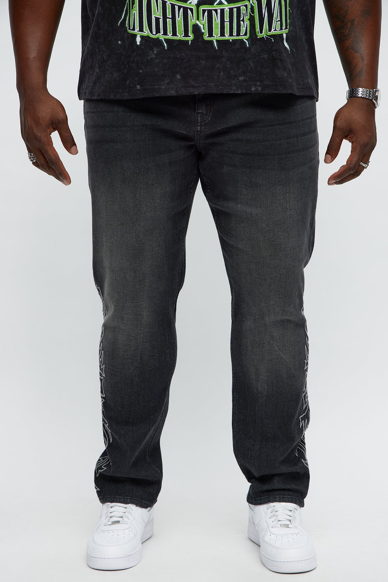 Be Resilient Embroidered Skinny Jeans - Black Wash