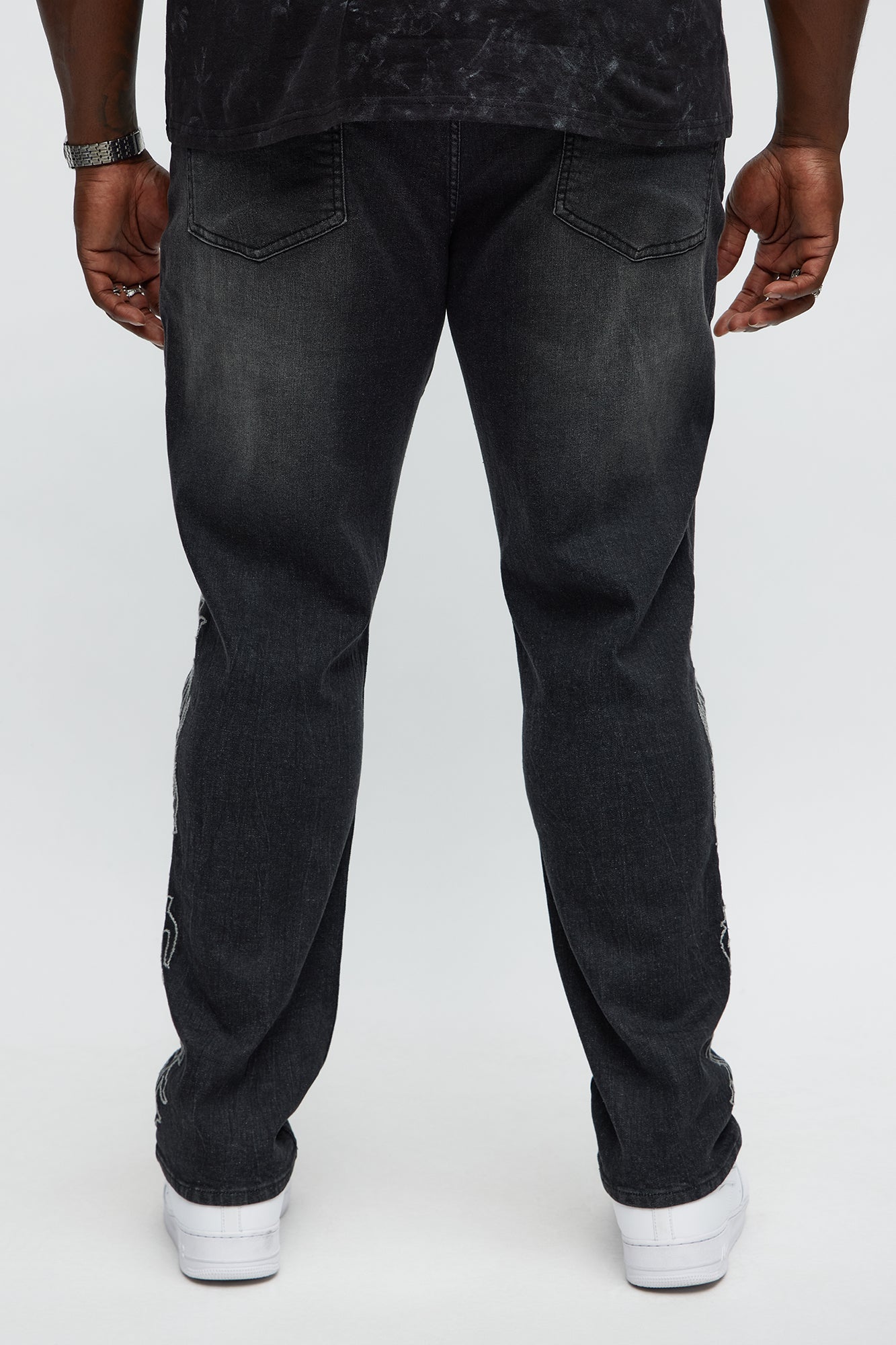 Be Resilient Embroidered Skinny Jeans - Black Wash