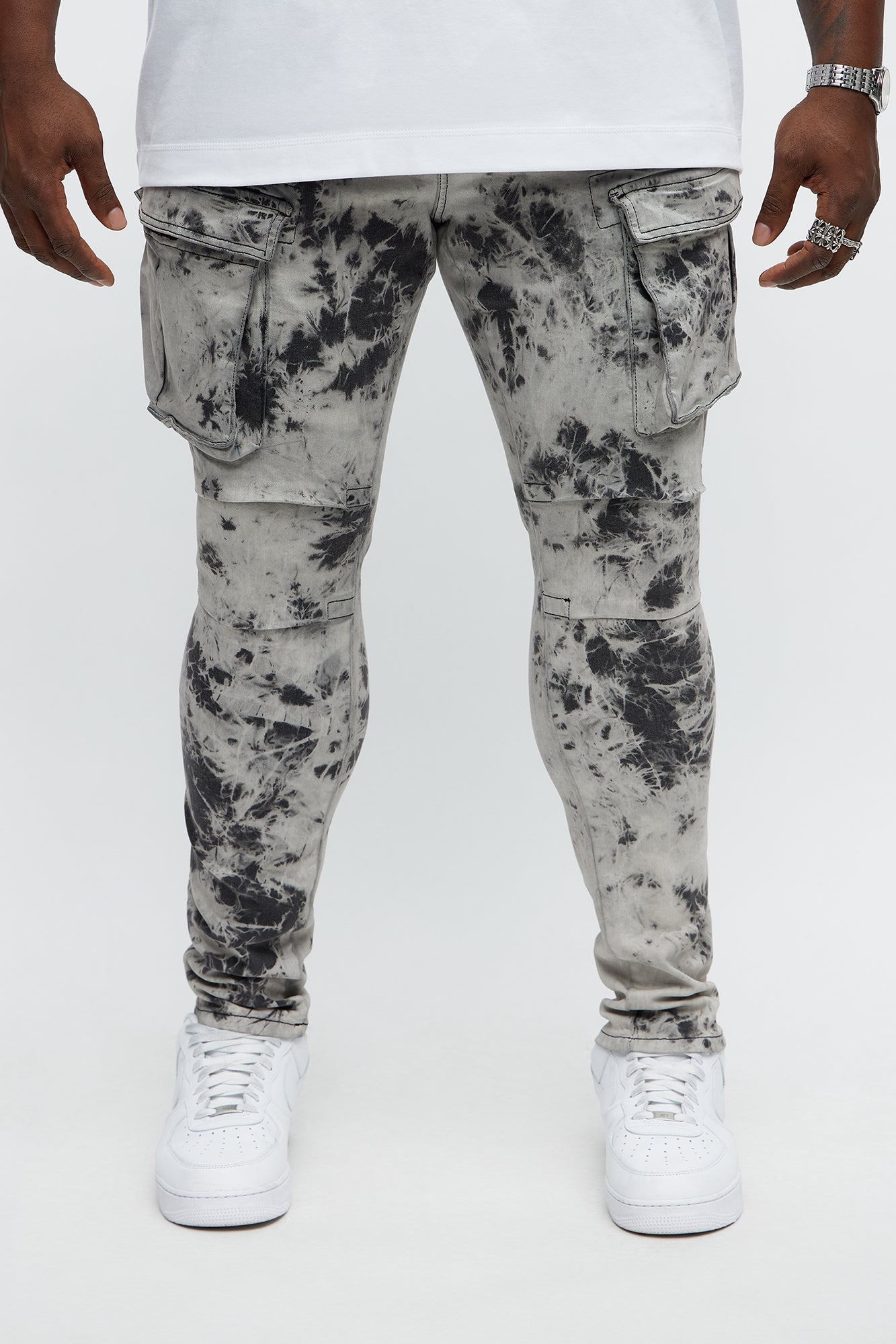 On That Smokey Skinny Cargo Jeans - Grey/Smoke