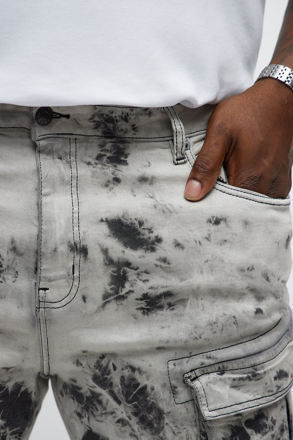 On That Smokey Skinny Cargo Jeans - Grey/Smoke