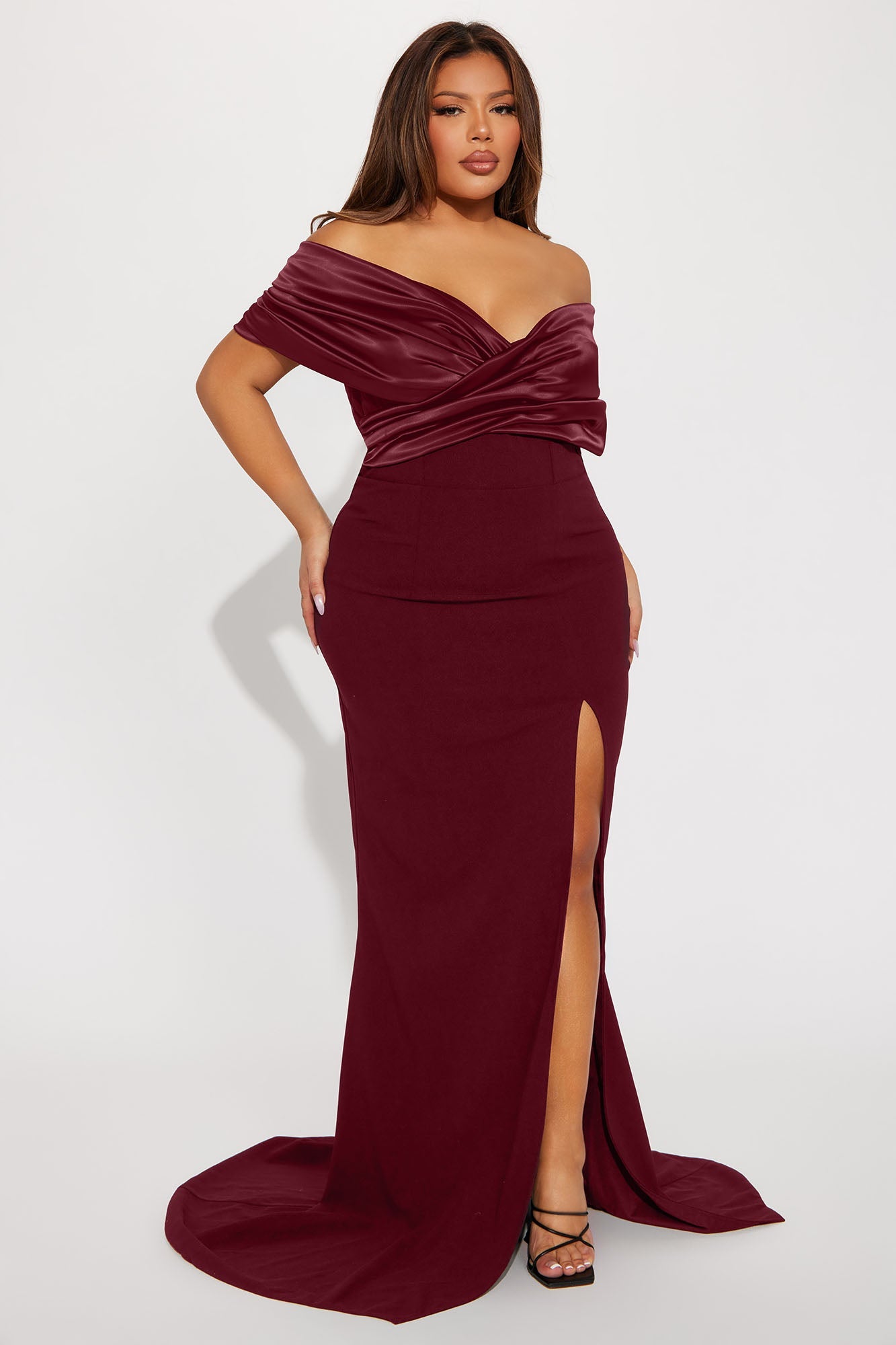 Am I The Drama Draped Maxi Dress - Wine