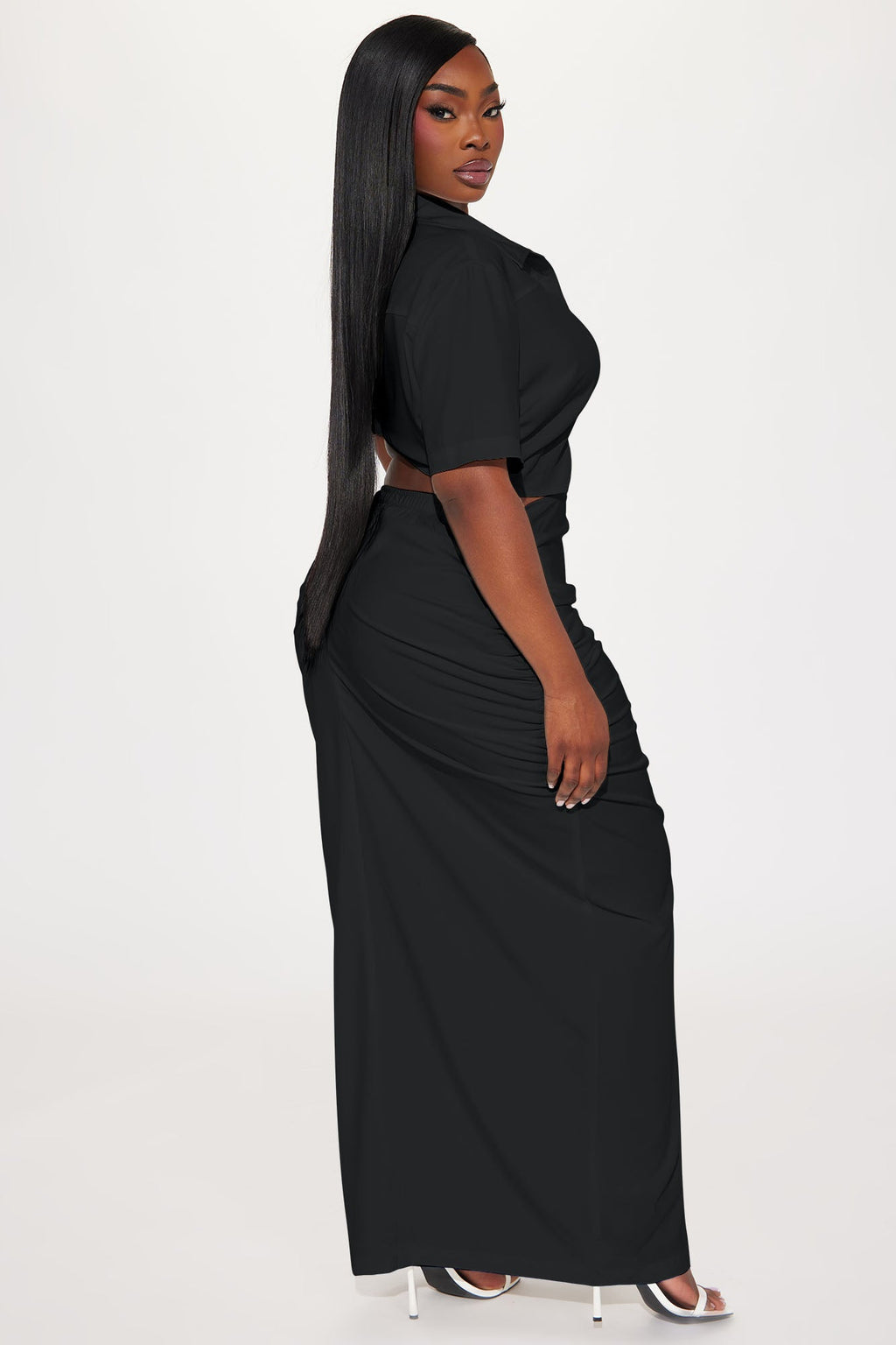 Jennifer Collared Maxi Dress - Black