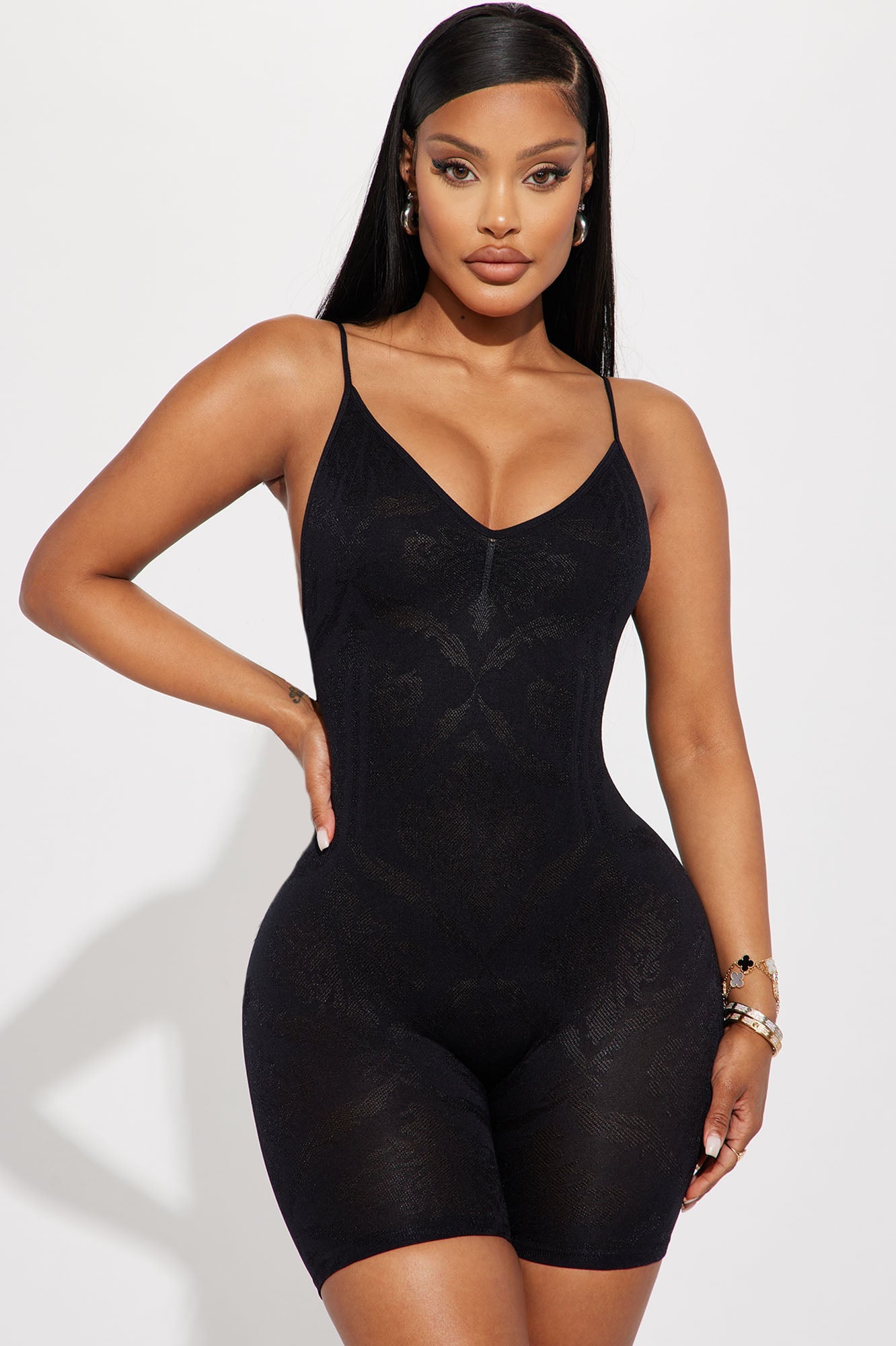 Della Seamless Romper - Black