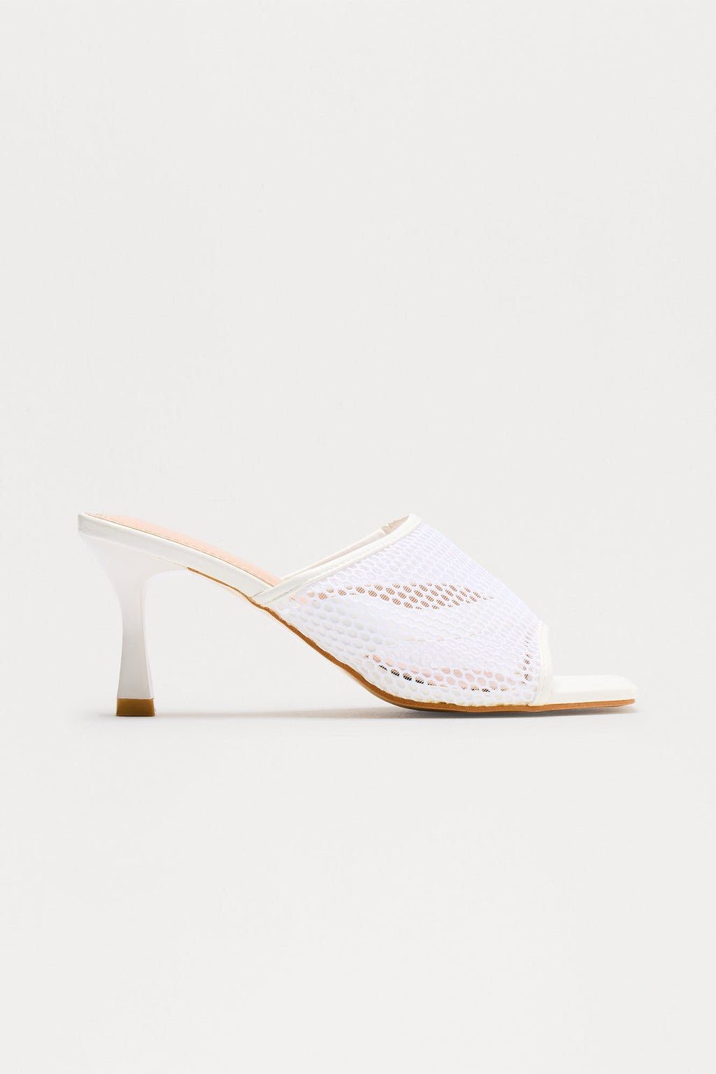 Kayson Fishnet Mules - White