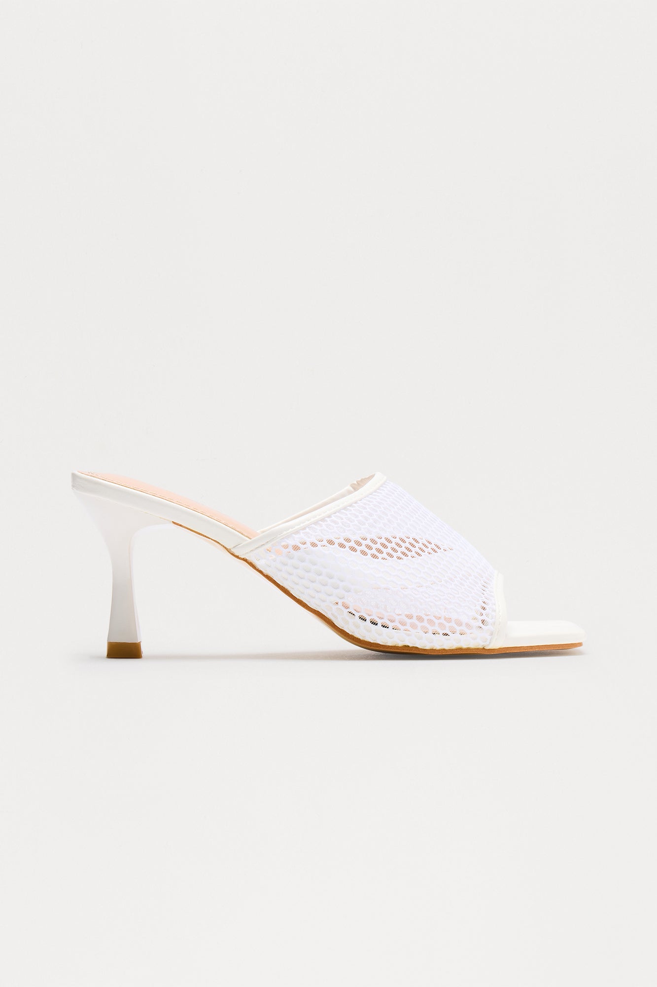 Kayson Fishnet Mules - White
