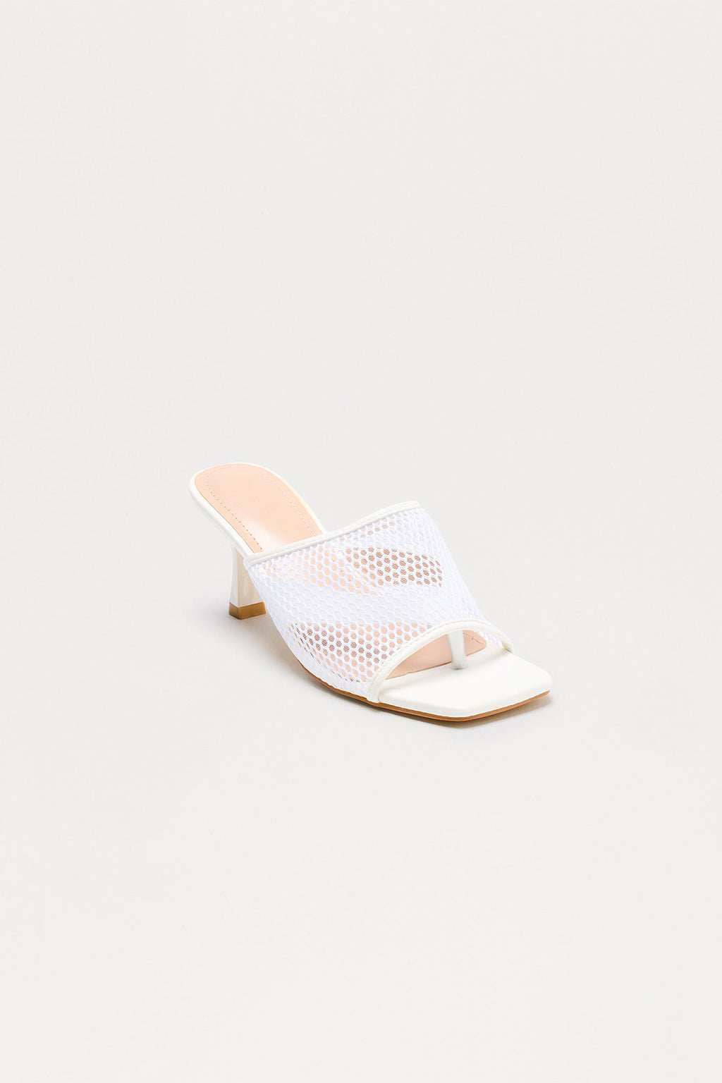 Kayson Fishnet Mules - White